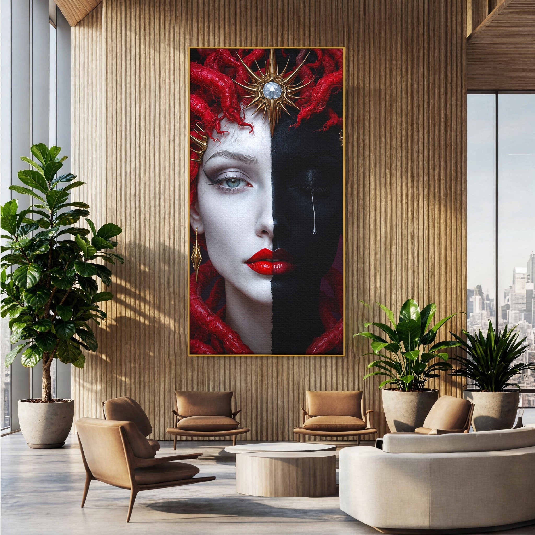 Tablou Canvas Premium LuxCanva® G1274, Portret Dualist, Portret, Dualitate, Arta, Dormitor, Contrast, Culori Vibrante