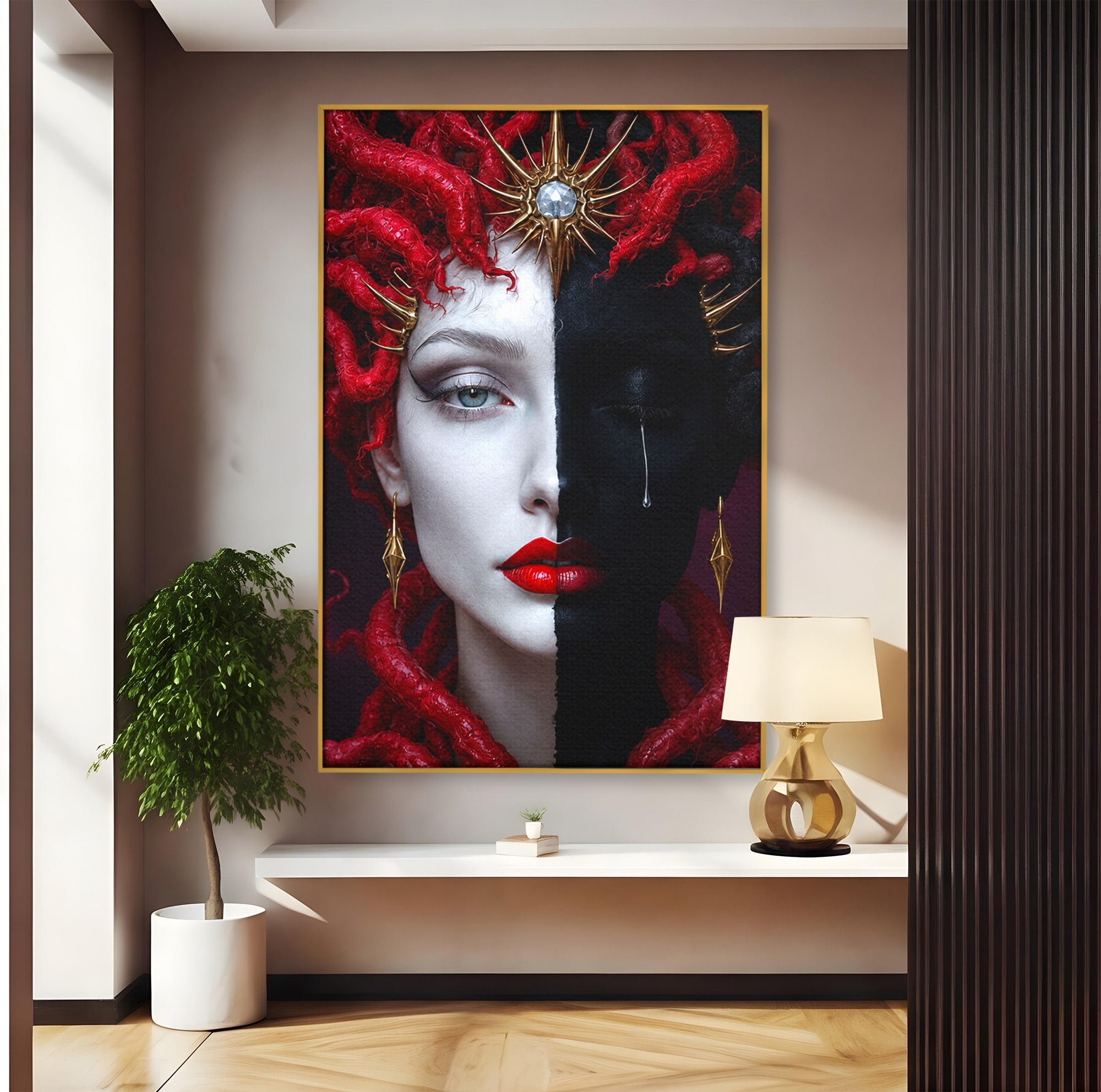 Tablou Canvas Premium LuxCanva® G1274, Portret Dualist, Portret, Dualitate, Arta, Dormitor, Contrast, Culori Vibrante