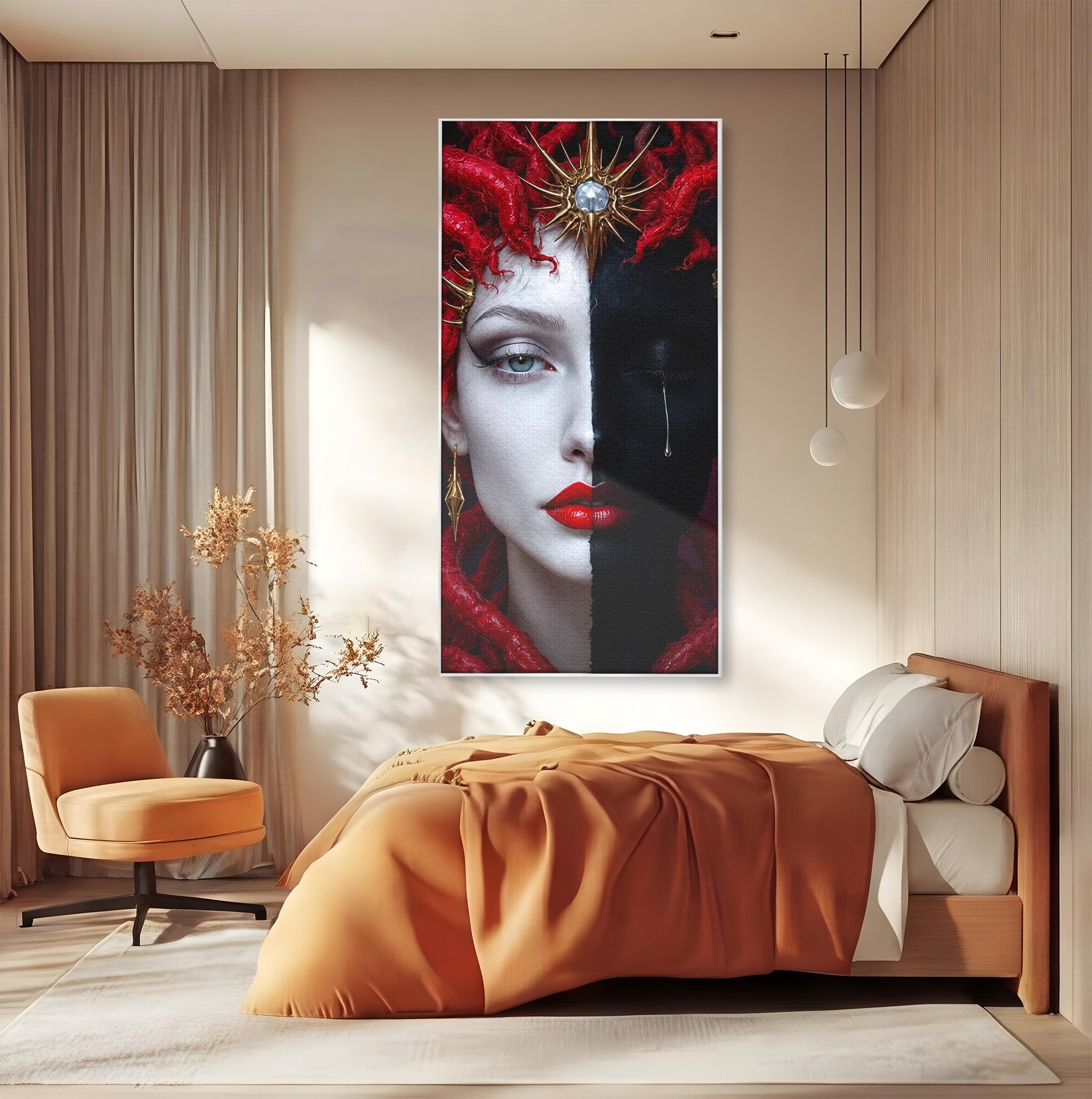 Tablou Canvas Premium LuxCanva® G1274, Portret Dualist, Portret, Dualitate, Arta, Dormitor, Contrast, Culori Vibrante