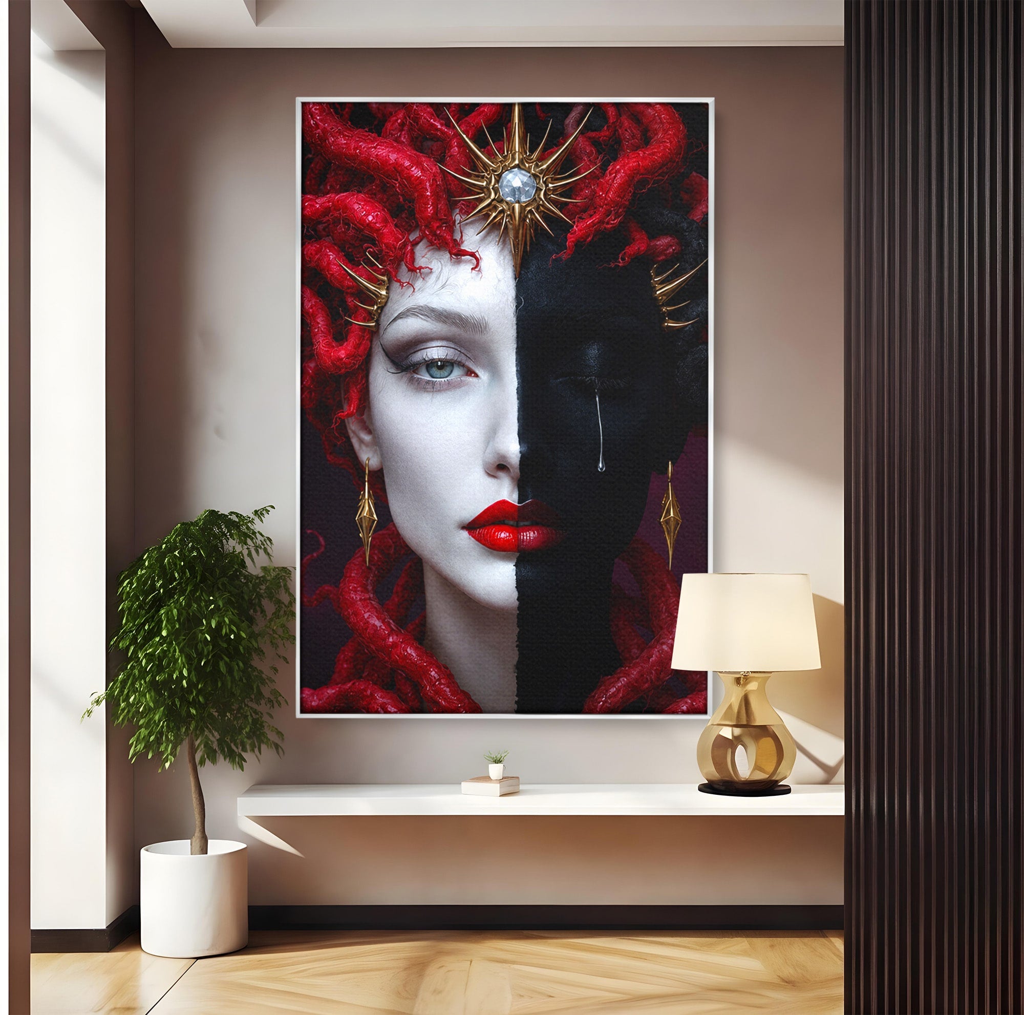 Tablou Canvas Premium LuxCanva® G1274, Portret Dualist, Portret, Dualitate, Arta, Dormitor, Contrast, Culori Vibrante