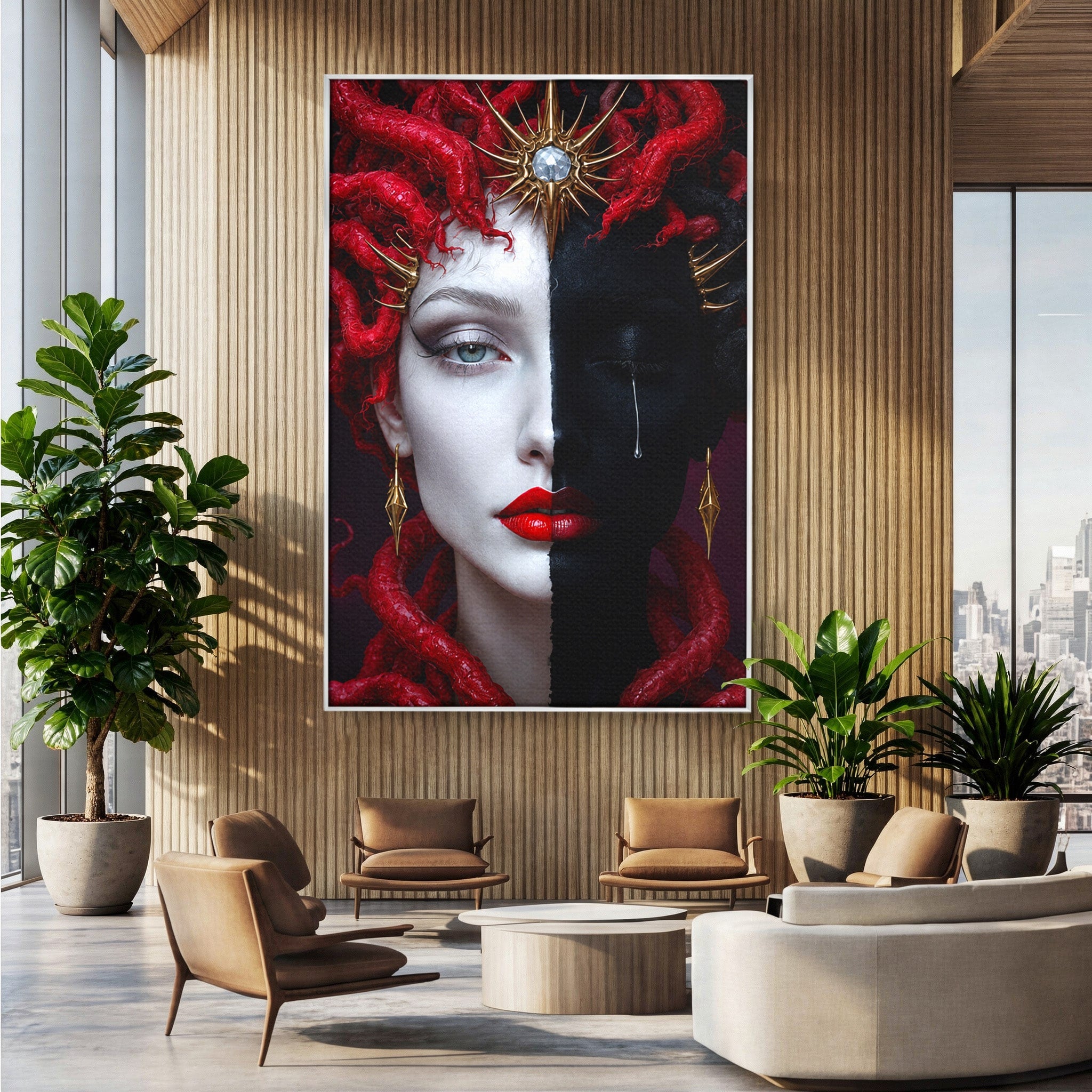 Tablou Canvas Premium LuxCanva® G1274, Portret Dualist, Portret, Dualitate, Arta, Dormitor, Contrast, Culori Vibrante