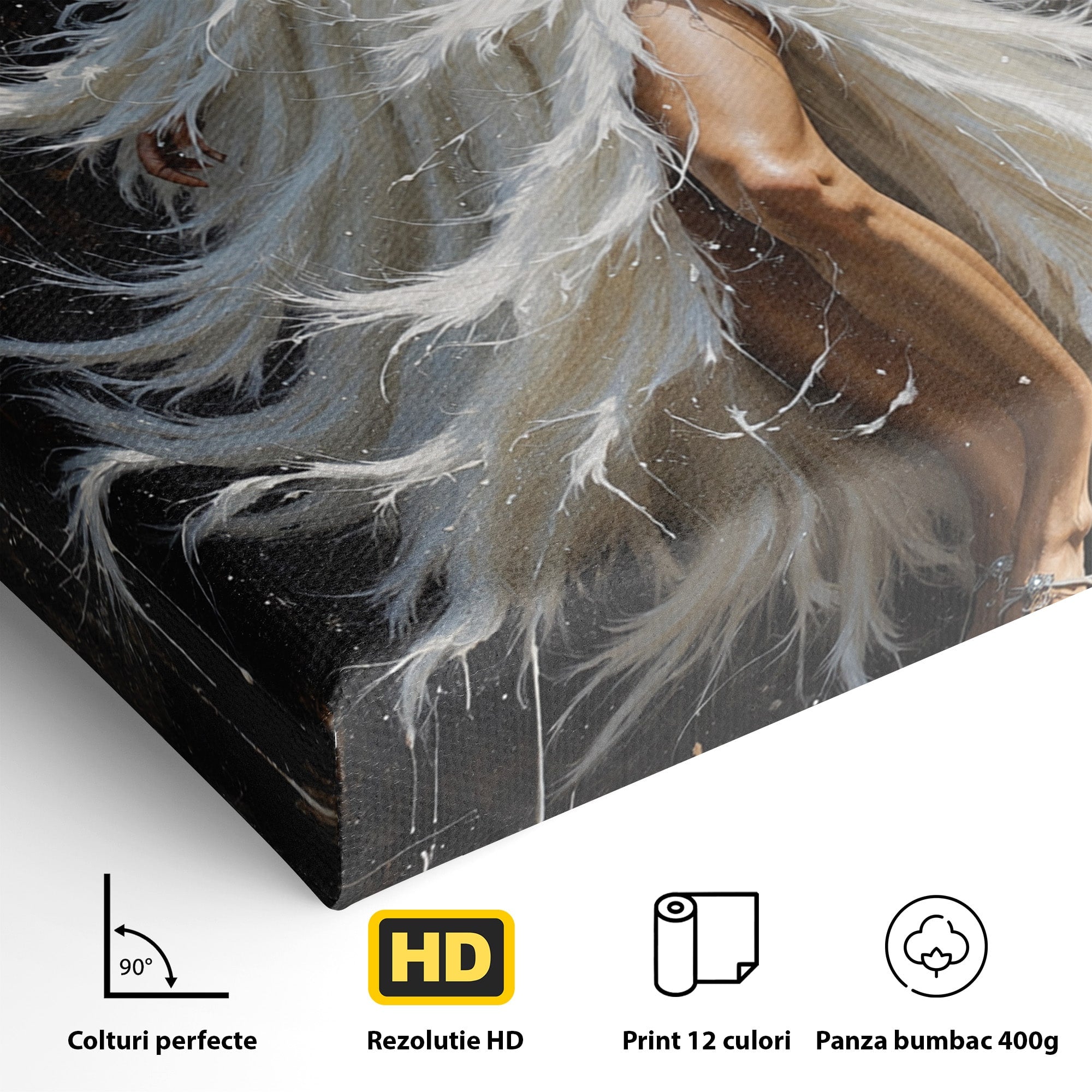 Tablou Canvas Premium LuxCanva® G1276, Regina Penelor, Regina, Pene, Eleganta, Fantezie, Dormitor, Culori Vibrante