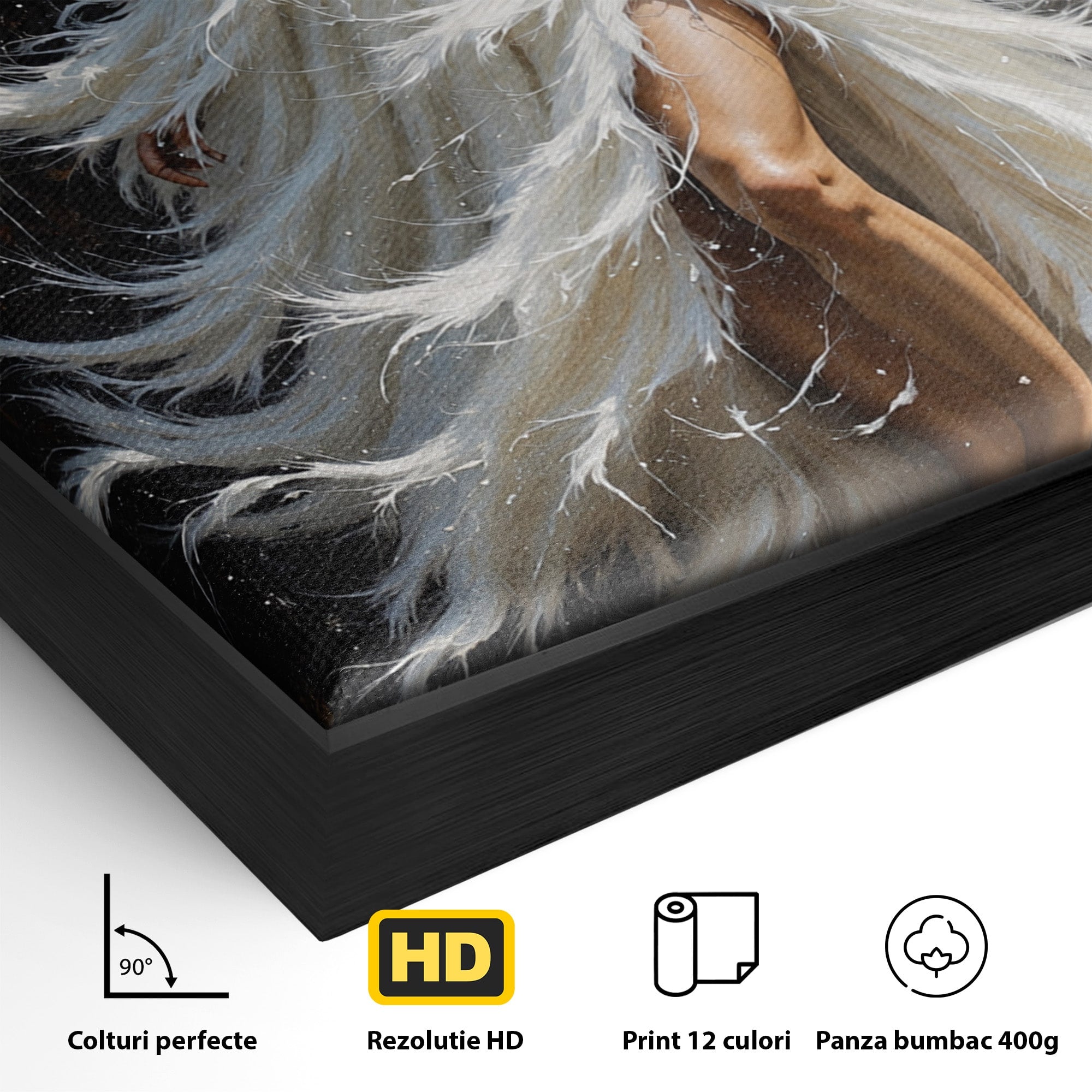 Tablou Canvas Premium LuxCanva® G1276, Regina Penelor, Regina, Pene, Eleganta, Fantezie, Dormitor, Culori Vibrante