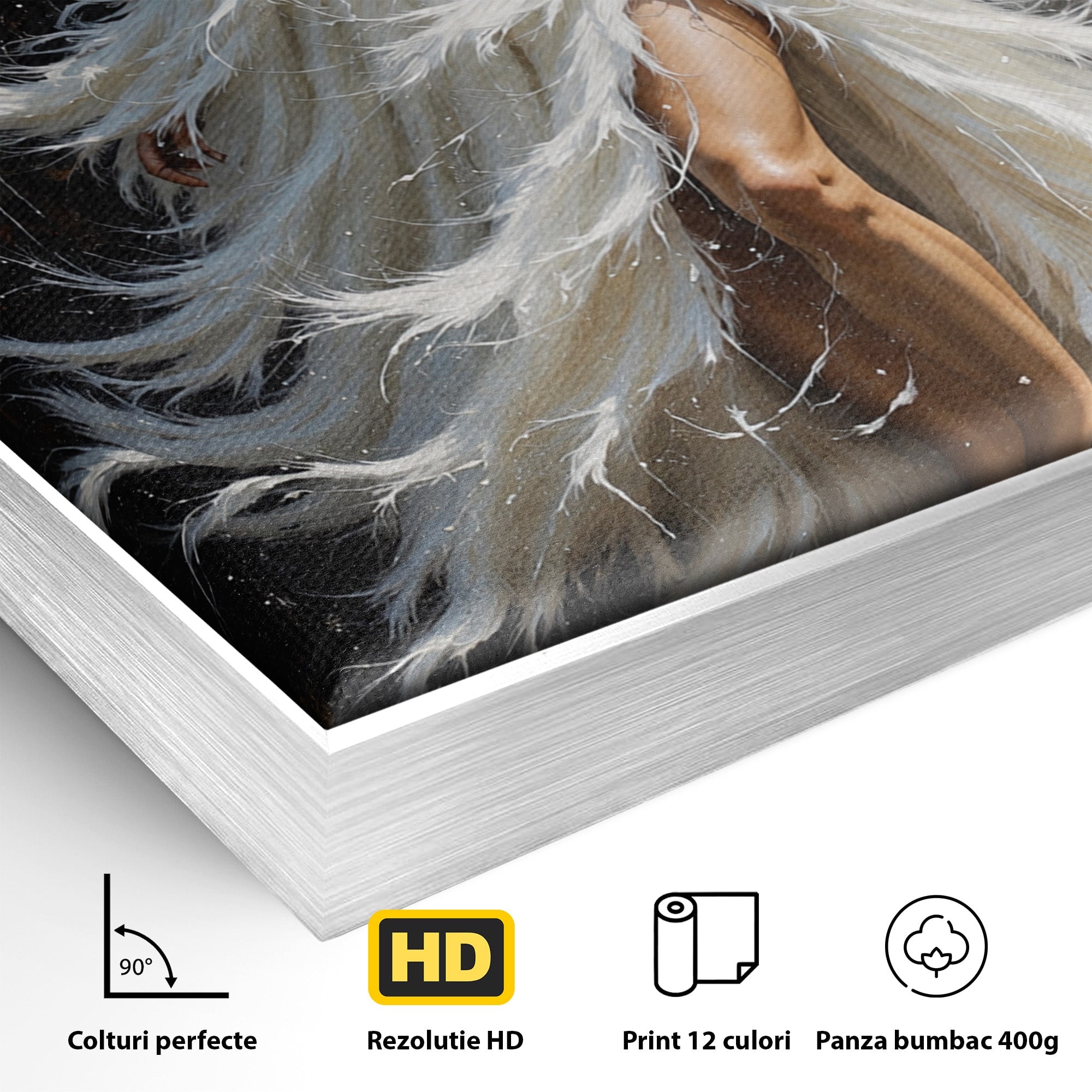 Tablou Canvas Premium LuxCanva® G1276, Regina Penelor, Regina, Pene, Eleganta, Fantezie, Dormitor, Culori Vibrante