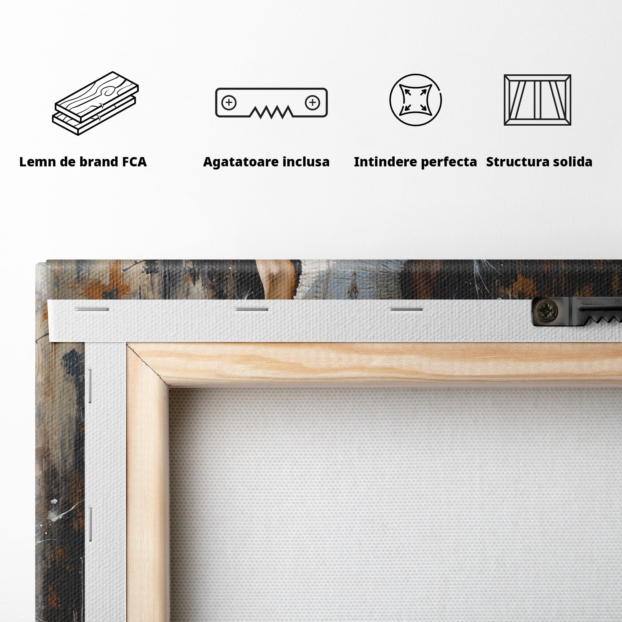 Tablou Canvas Premium LuxCanva® G1276, Regina Penelor, Regina, Pene, Eleganta, Fantezie, Dormitor, Culori Vibrante