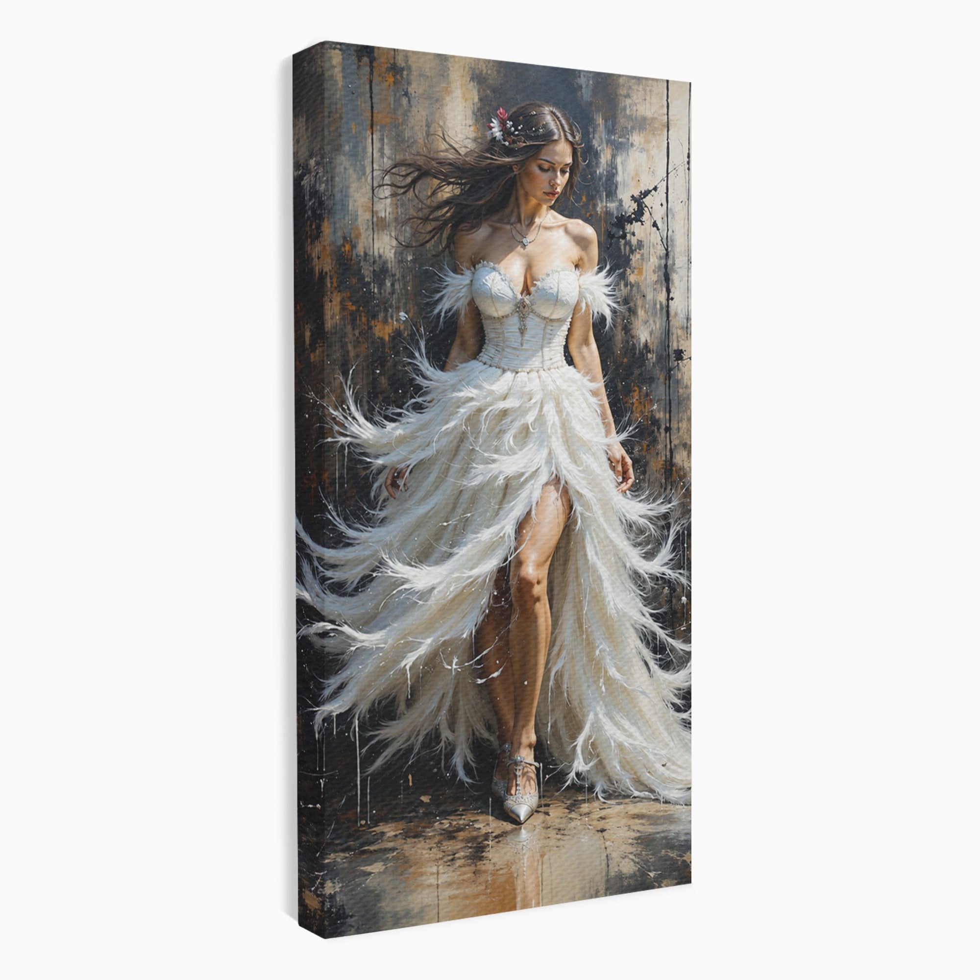 Tablou Canvas Premium LuxCanva® G1276, Regina Penelor, Regina, Pene, Eleganta, Fantezie, Dormitor, Culori Vibrante