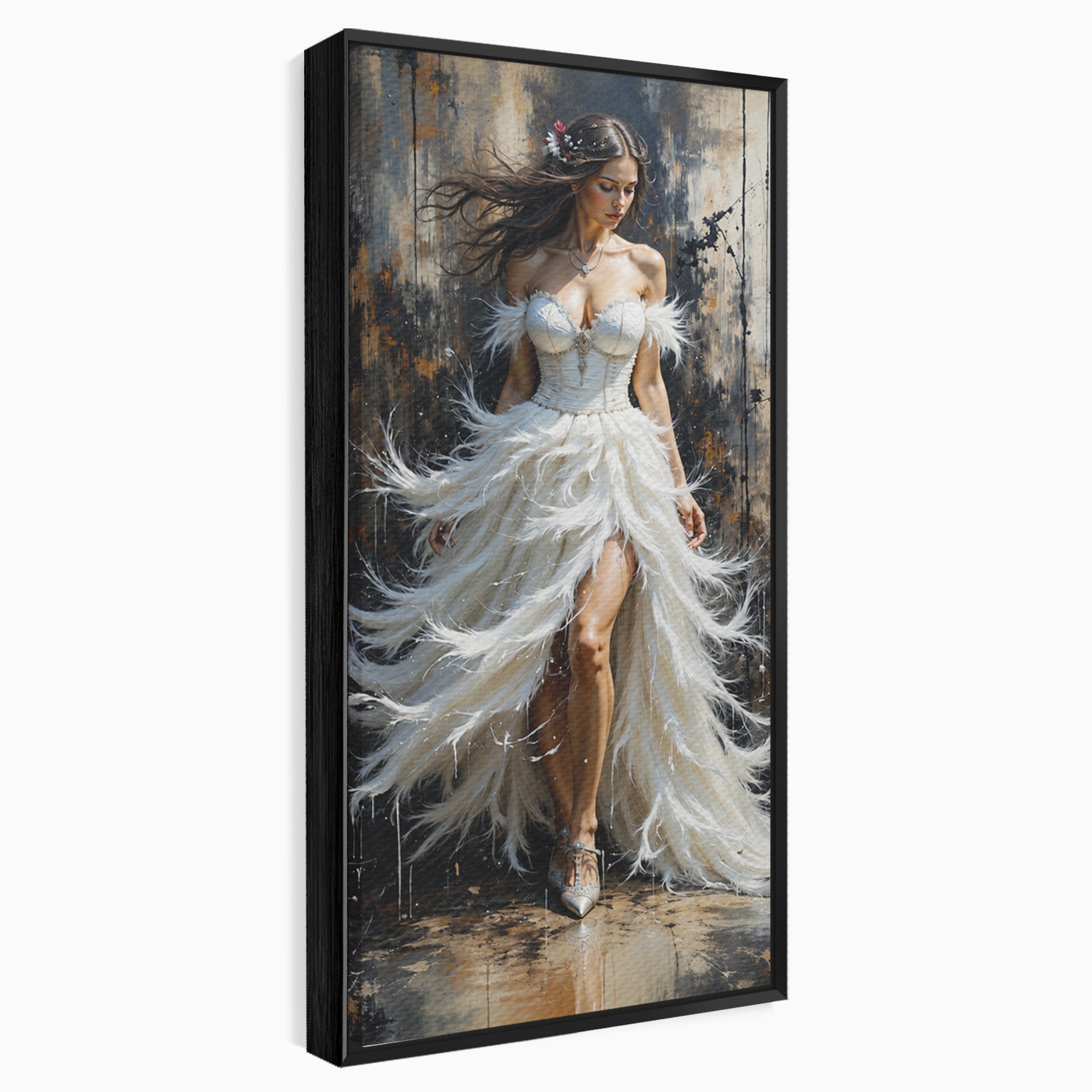 Tablou Canvas Premium LuxCanva® G1276, Regina Penelor, Regina, Pene, Eleganta, Fantezie, Dormitor, Culori Vibrante