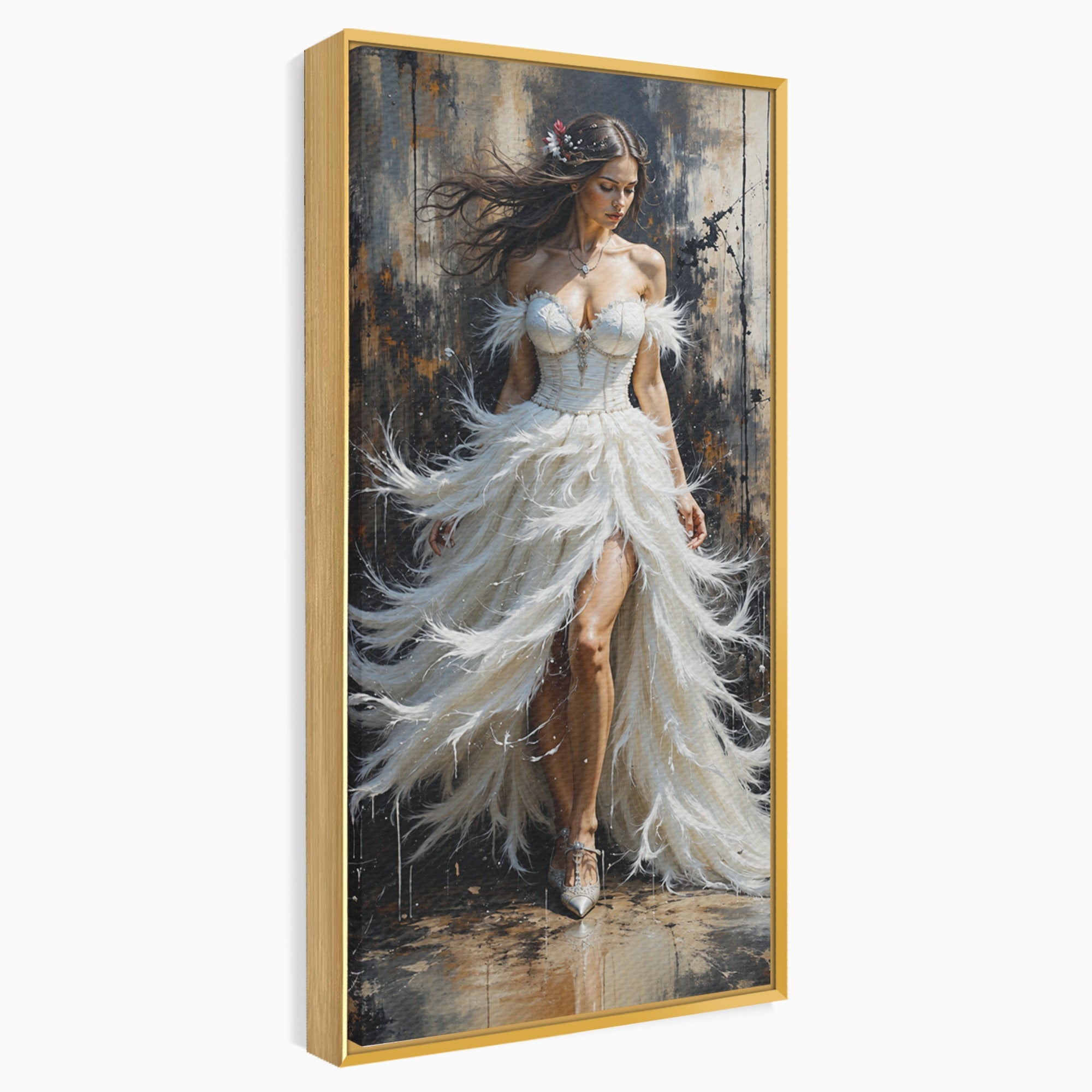 Tablou Canvas Premium LuxCanva® G1276, Regina Penelor, Regina, Pene, Eleganta, Fantezie, Dormitor, Culori Vibrante