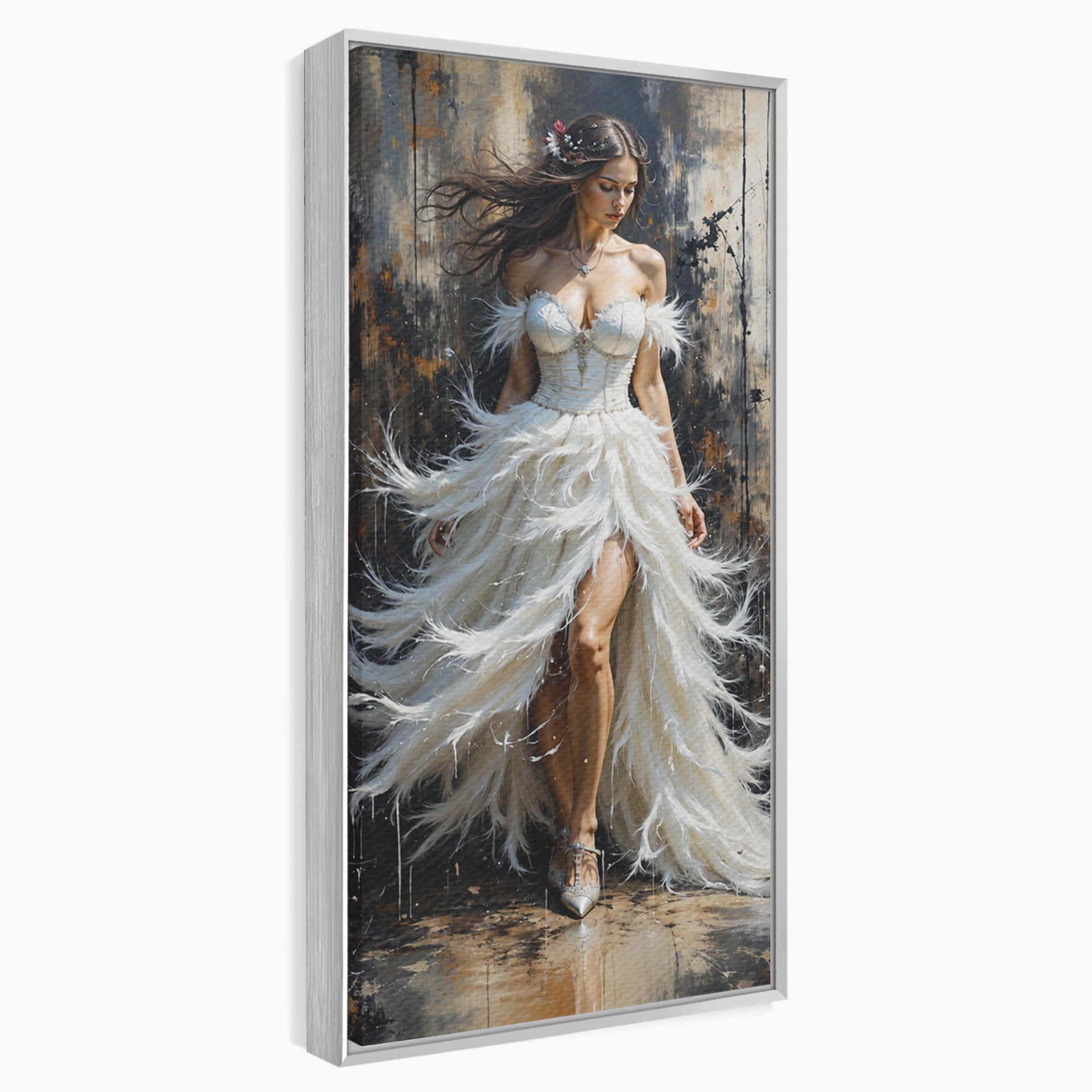 Tablou Canvas Premium LuxCanva® G1276, Regina Penelor, Regina, Pene, Eleganta, Fantezie, Dormitor, Culori Vibrante