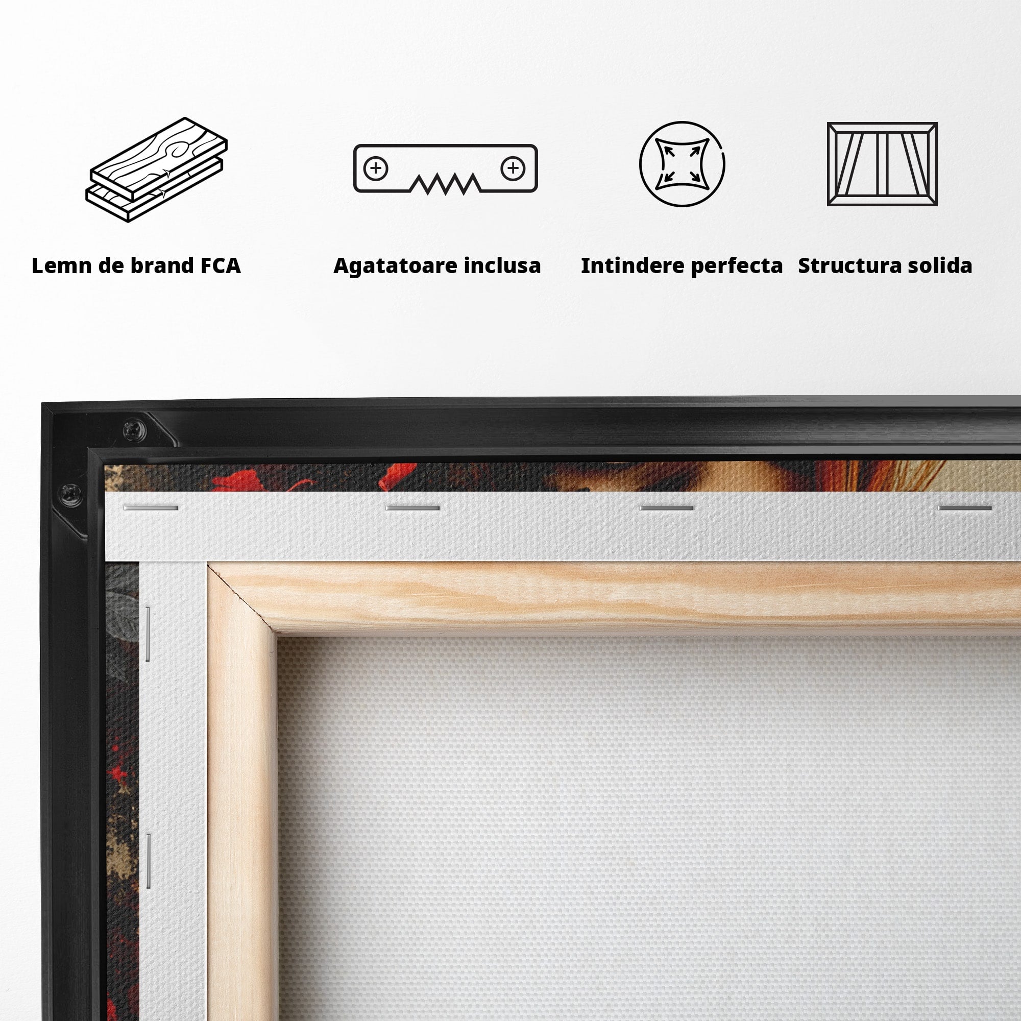 Tablou Canvas Premium LuxCanva® G1277, Portretul Femeii Cu Flori, Portret, Femeie, Flori, Arta, Dormitor, Culori Vibrante
