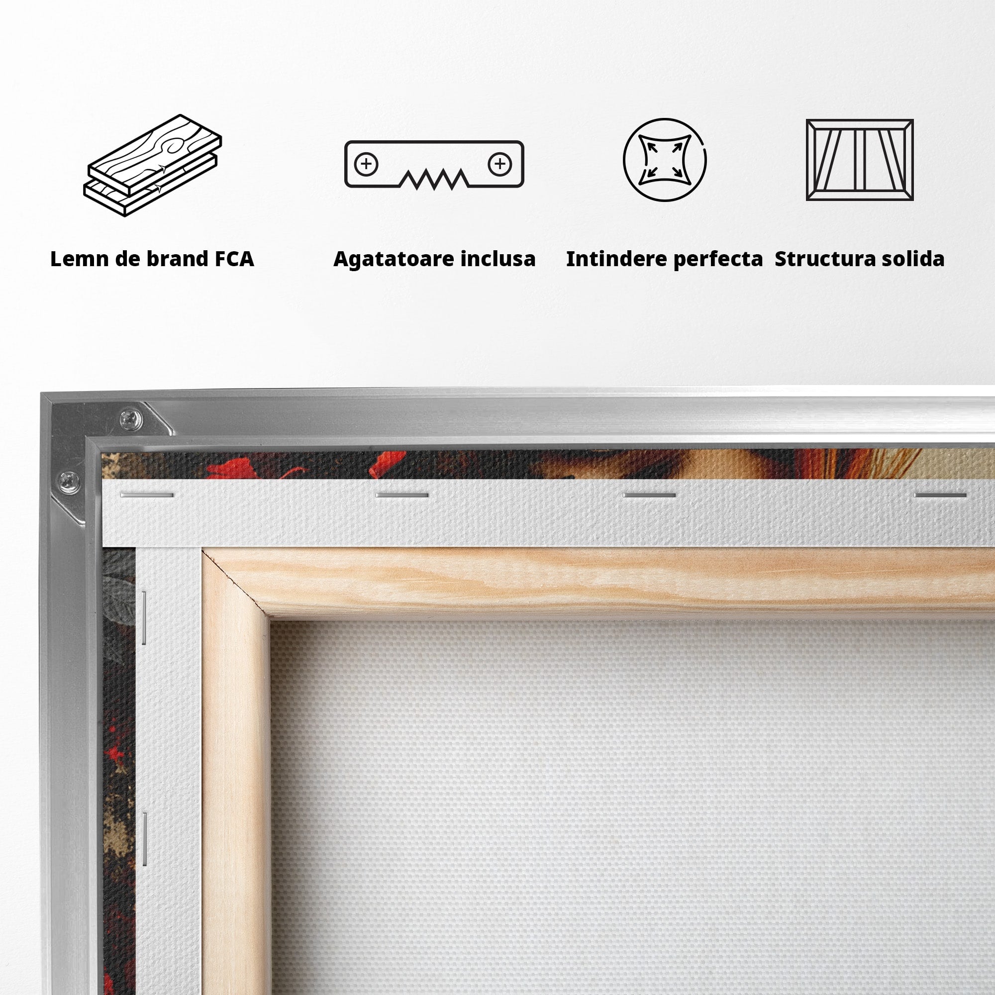 Tablou Canvas Premium LuxCanva® G1277, Portretul Femeii Cu Flori, Portret, Femeie, Flori, Arta, Dormitor, Culori Vibrante