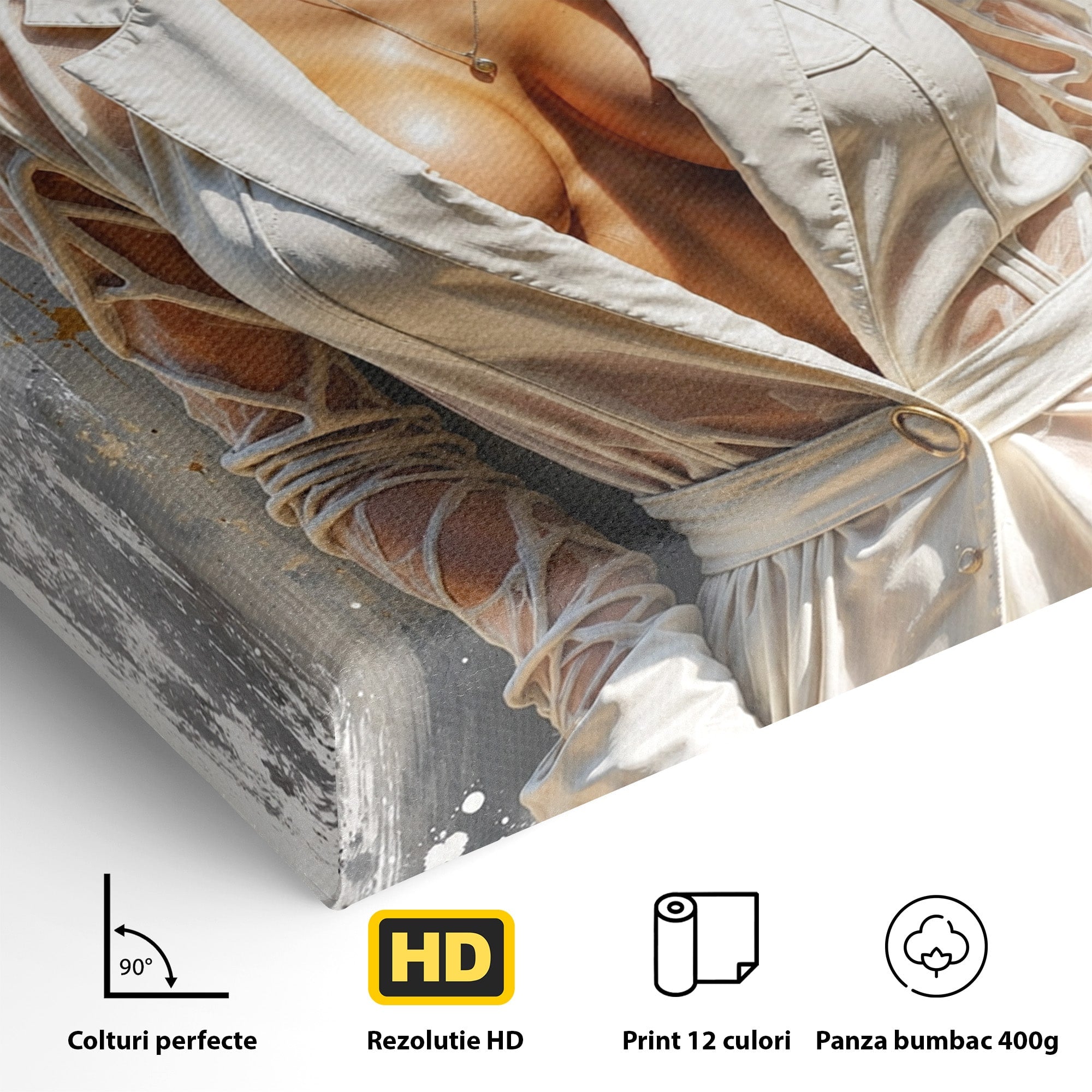 Tablou Canvas Premium LuxCanva® G1278, Eleganta Feminină, Portret, Femeie, Eleganta, Stil Modern, Dormitor, Culori Vibrante