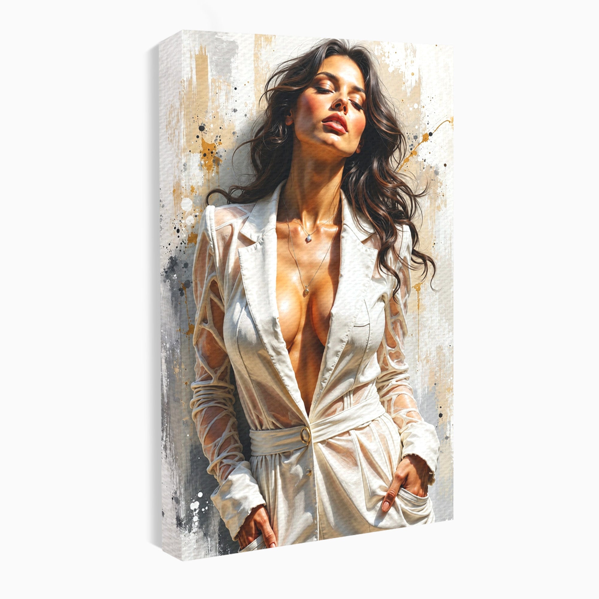 Tablou Canvas Premium LuxCanva® G1278, Eleganta Feminină, Portret, Femeie, Eleganta, Stil Modern, Dormitor, Culori Vibrante