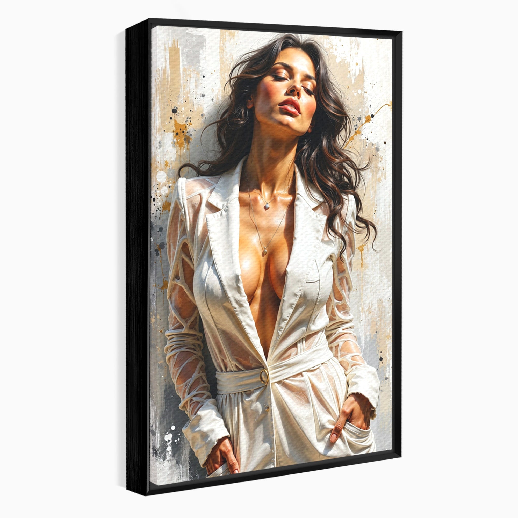 Tablou Canvas Premium LuxCanva® G1278, Eleganta Feminină, Portret, Femeie, Eleganta, Stil Modern, Dormitor, Culori Vibrante