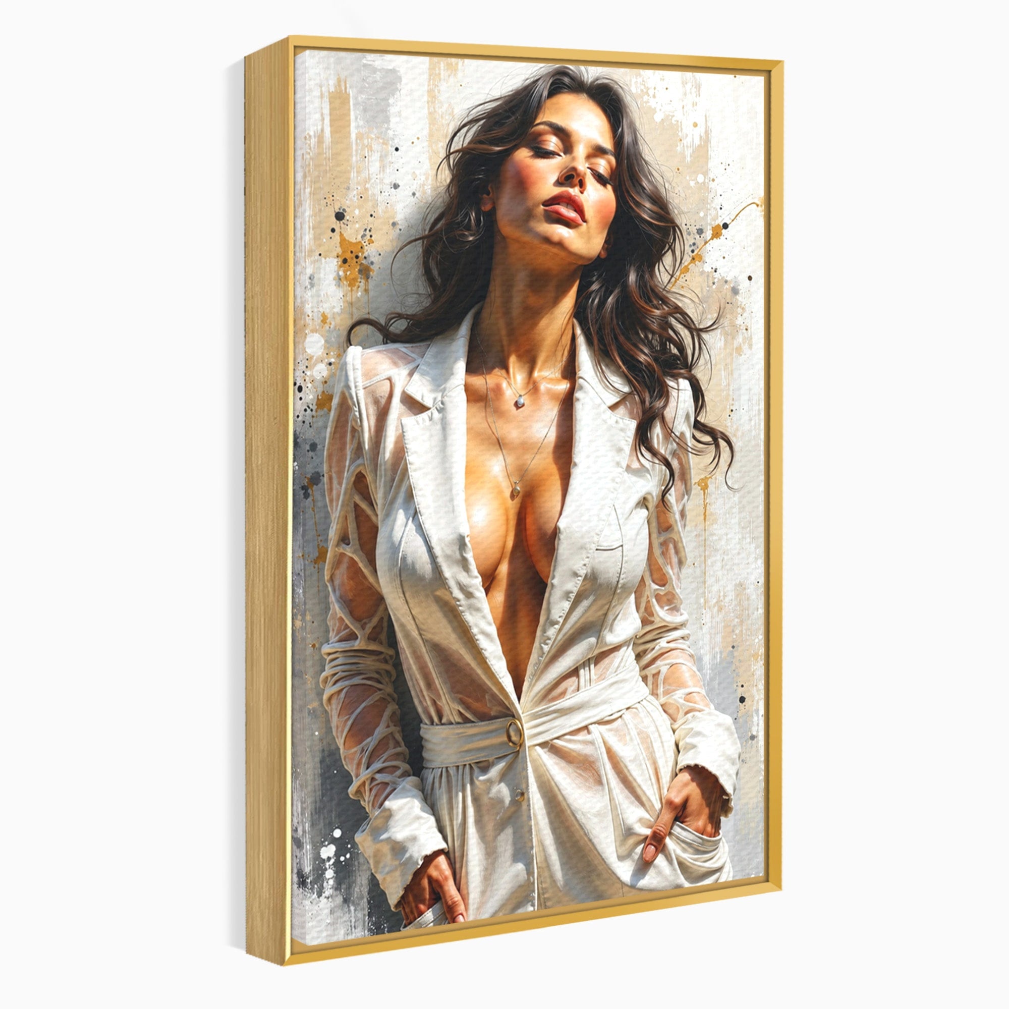 Tablou Canvas Premium LuxCanva® G1278, Eleganta Feminină, Portret, Femeie, Eleganta, Stil Modern, Dormitor, Culori Vibrante