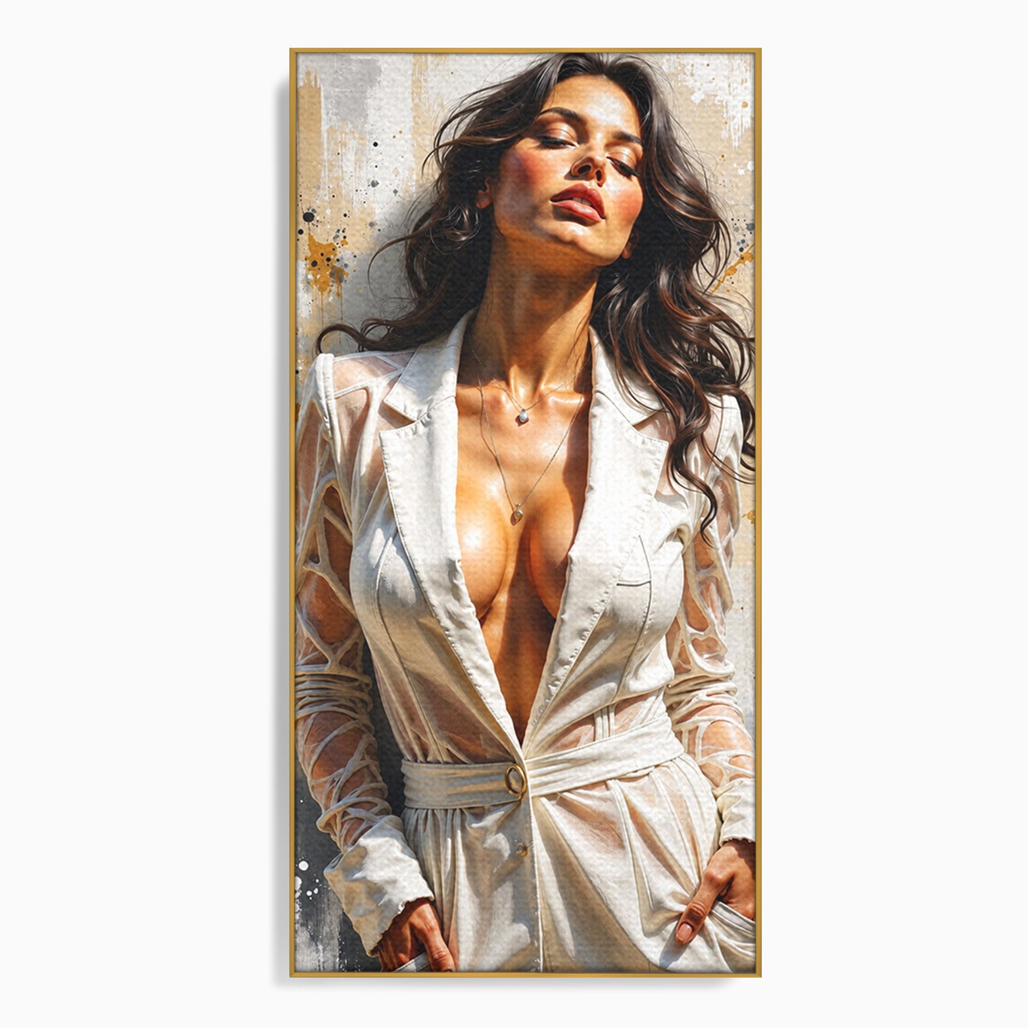 Tablou Canvas Premium LuxCanva® G1278, Eleganta Feminină, Portret, Femeie, Eleganta, Stil Modern, Dormitor, Culori Vibrante