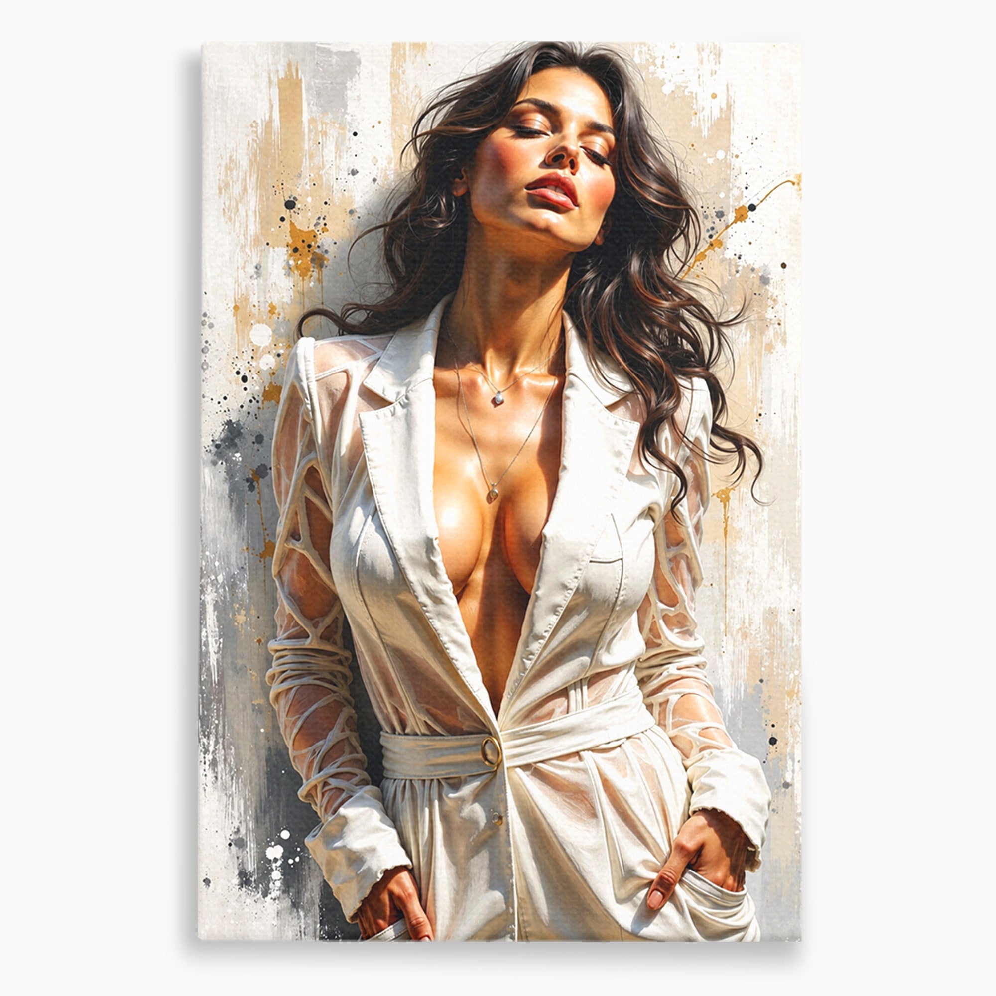 Tablou Canvas Premium LuxCanva® G1278, Eleganta Feminină, Portret, Femeie, Eleganta, Stil Modern, Dormitor, Culori Vibrante