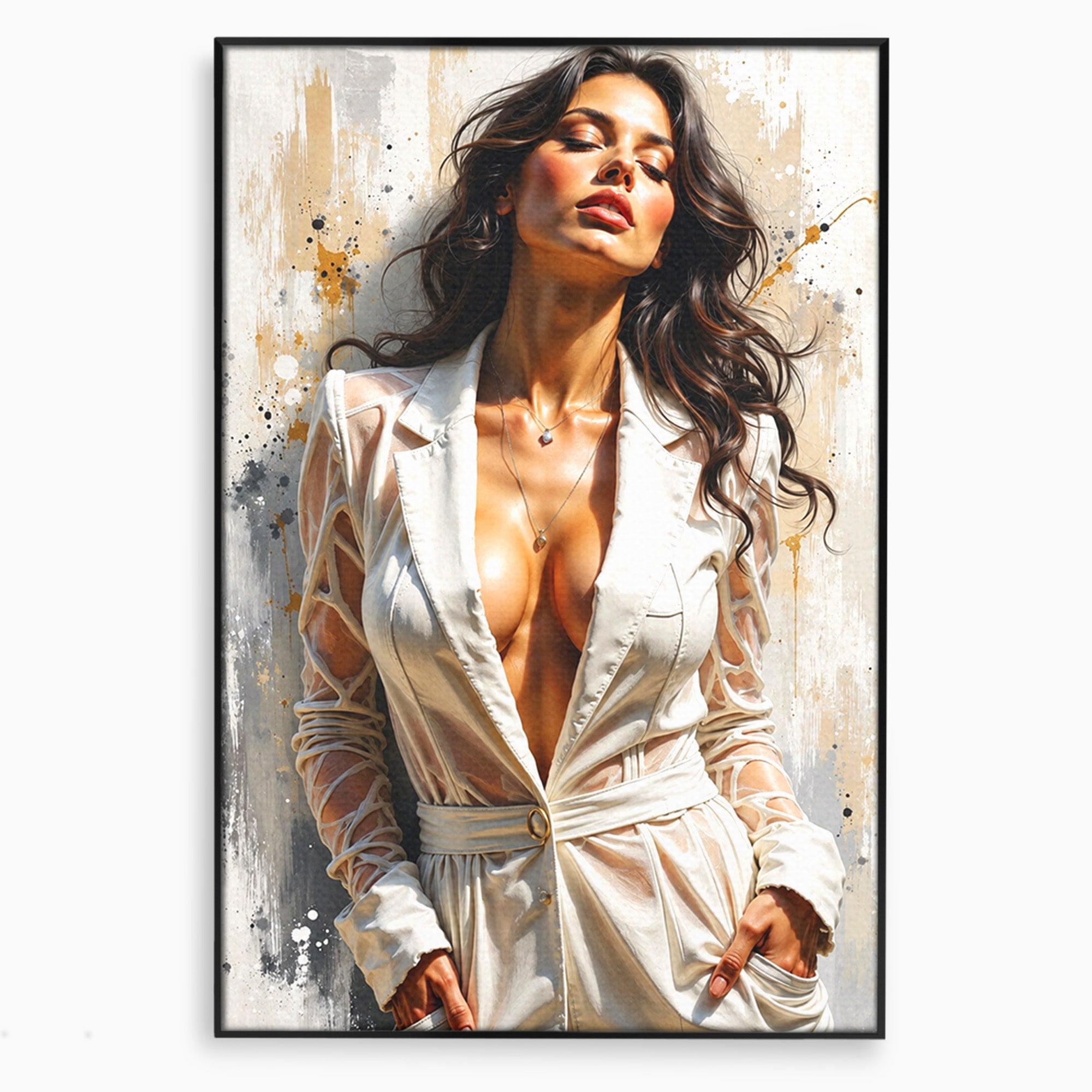 Tablou Canvas Premium LuxCanva® G1278, Eleganta Feminină, Portret, Femeie, Eleganta, Stil Modern, Dormitor, Culori Vibrante