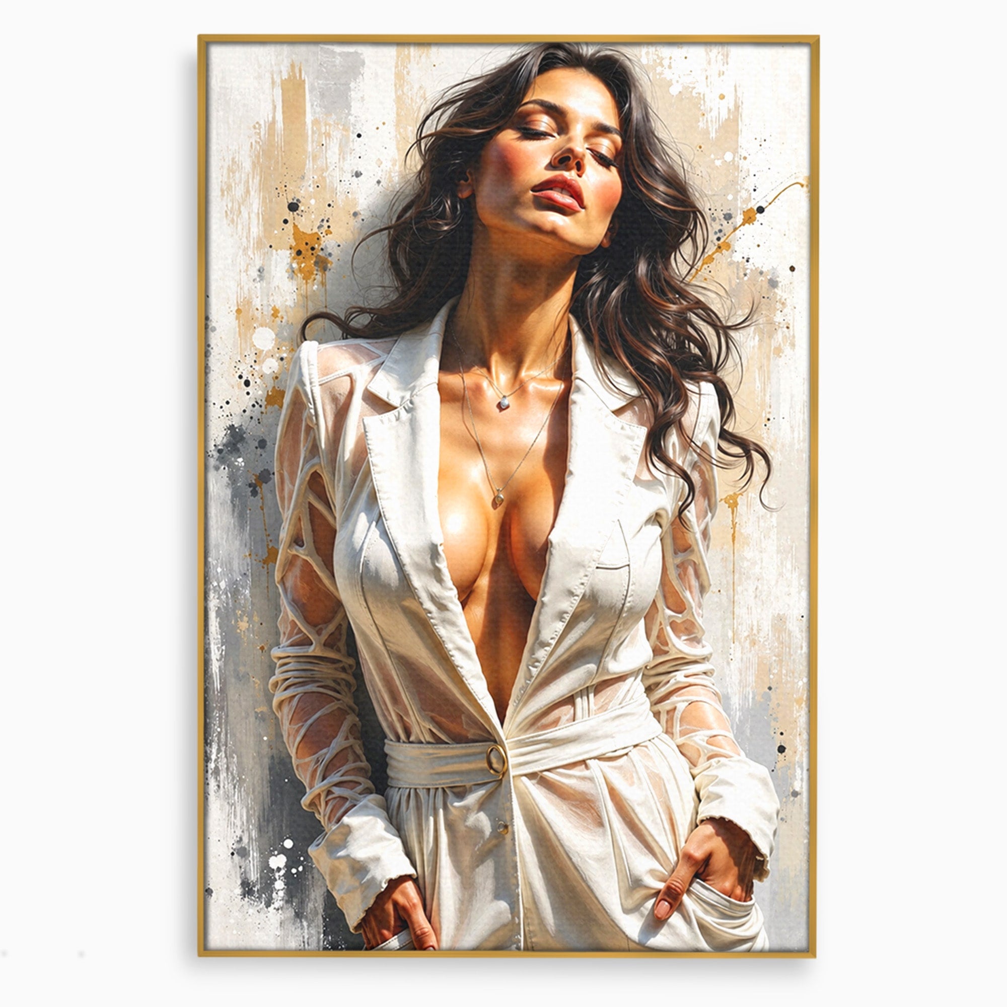 Tablou Canvas Premium LuxCanva® G1278, Eleganta Feminină, Portret, Femeie, Eleganta, Stil Modern, Dormitor, Culori Vibrante