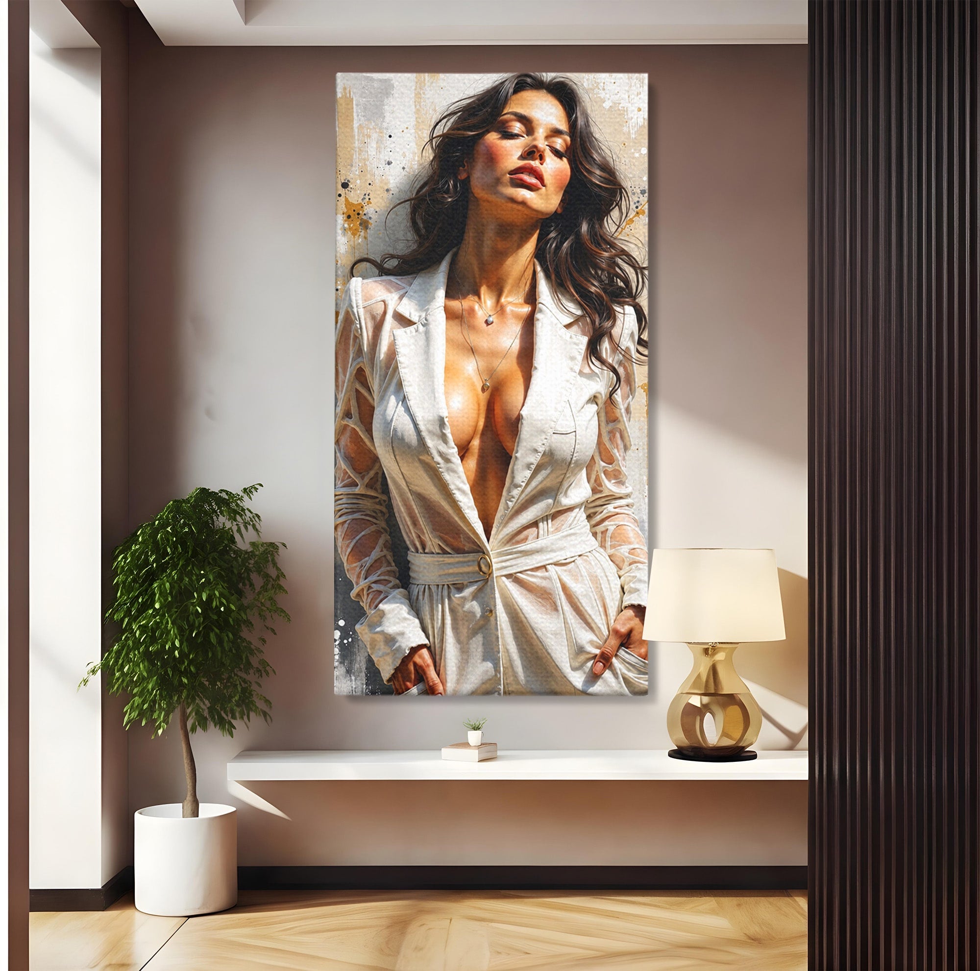 Tablou Canvas Premium LuxCanva® G1278, Eleganta Feminină, Portret, Femeie, Eleganta, Stil Modern, Dormitor, Culori Vibrante