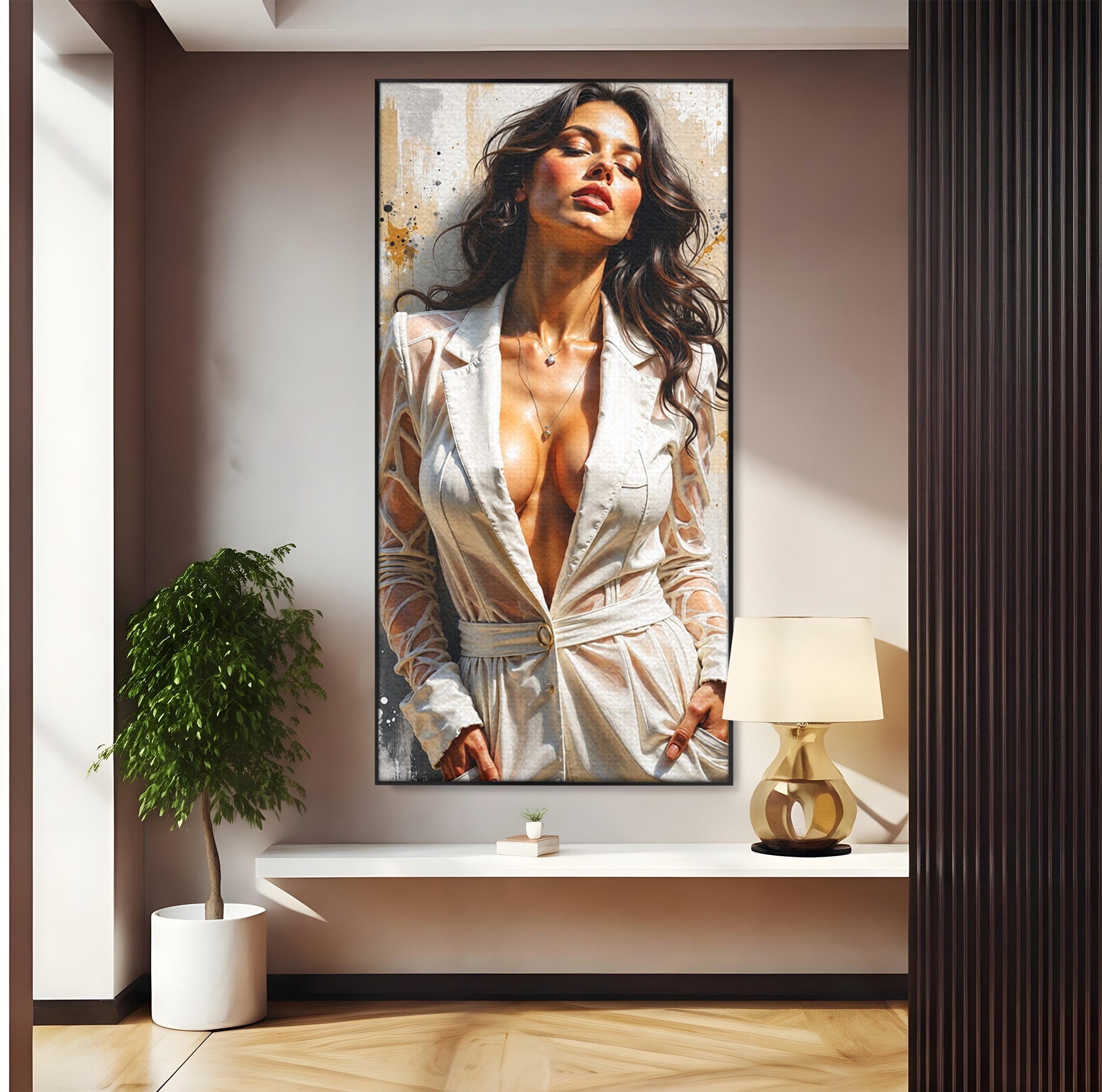 Tablou Canvas Premium LuxCanva® G1278, Eleganta Feminină, Portret, Femeie, Eleganta, Stil Modern, Dormitor, Culori Vibrante