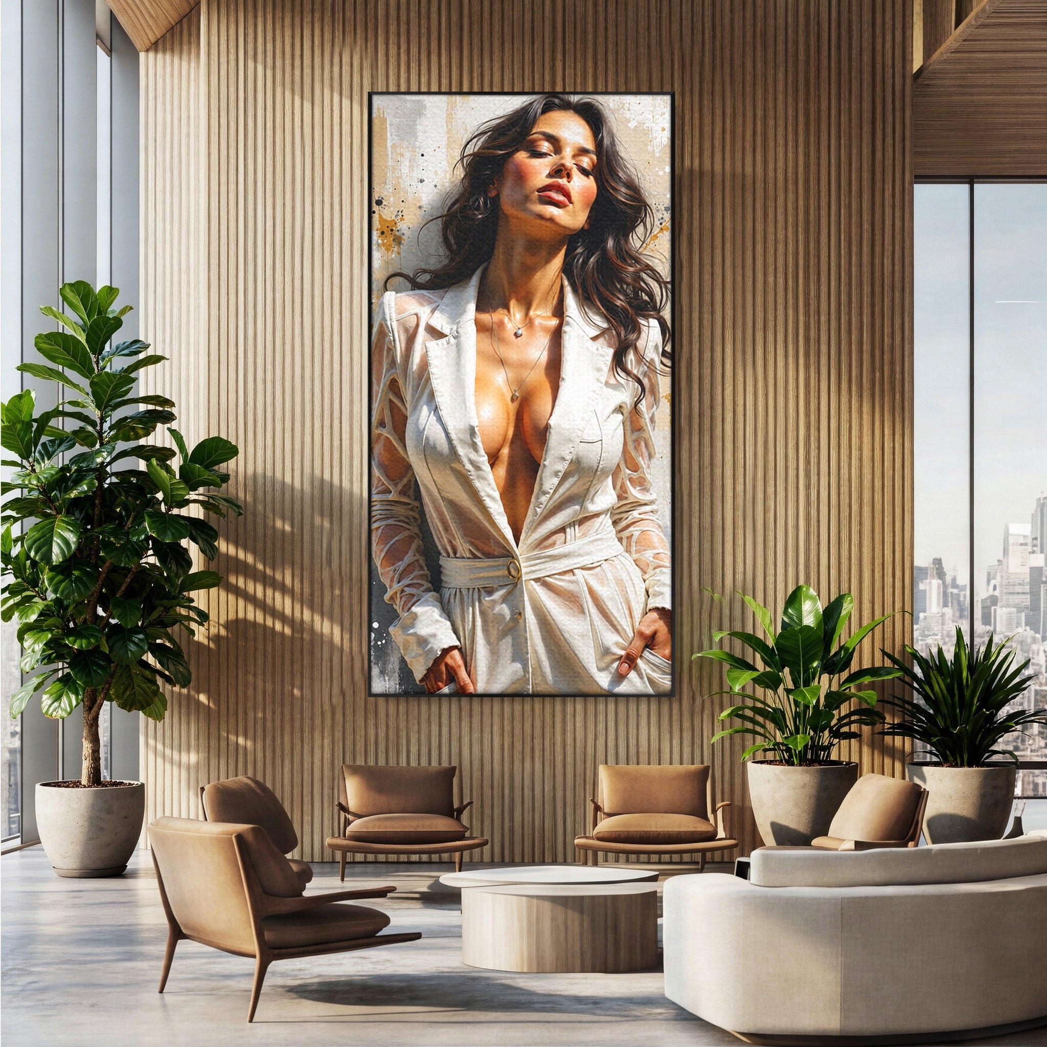 Tablou Canvas Premium LuxCanva® G1278, Eleganta Feminină, Portret, Femeie, Eleganta, Stil Modern, Dormitor, Culori Vibrante