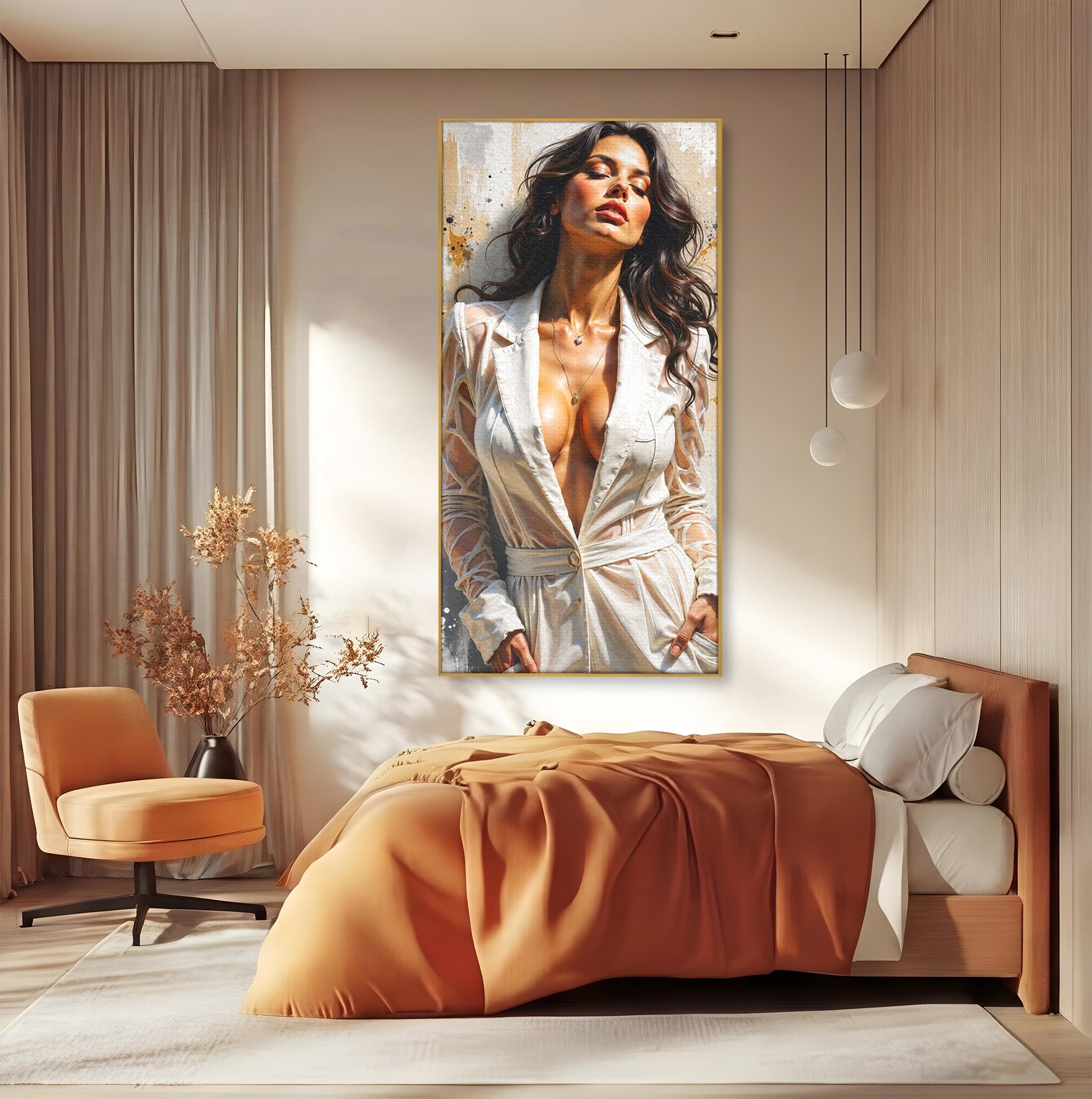 Tablou Canvas Premium LuxCanva® G1278, Eleganta Feminină, Portret, Femeie, Eleganta, Stil Modern, Dormitor, Culori Vibrante
