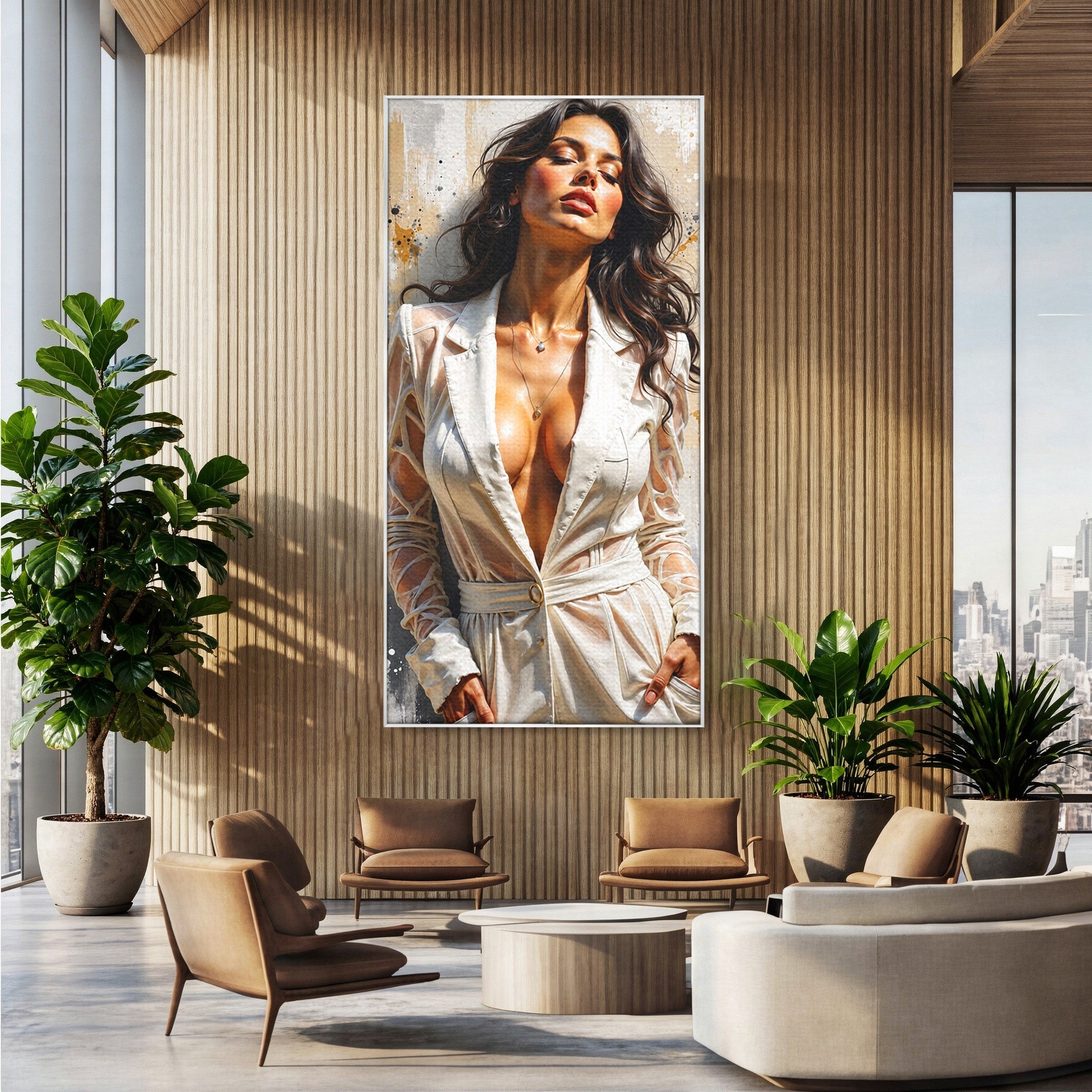 Tablou Canvas Premium LuxCanva® G1278, Eleganta Feminină, Portret, Femeie, Eleganta, Stil Modern, Dormitor, Culori Vibrante