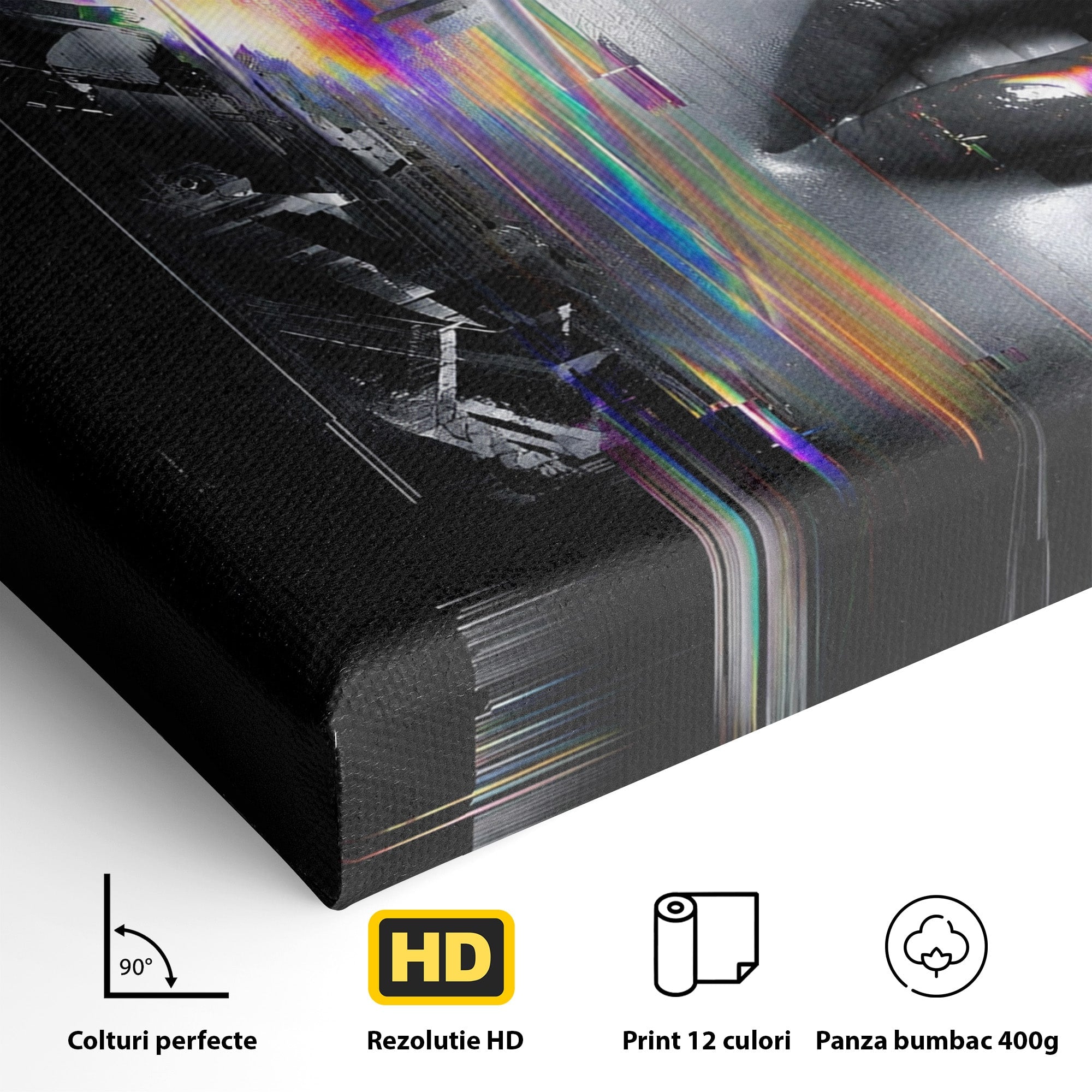 Tablou Canvas Premium LuxCanva® G1280, Chip Cybernetic, Portret, Cyberpunk, Abstract, Futurist, Dormitor, Culori Vibrante