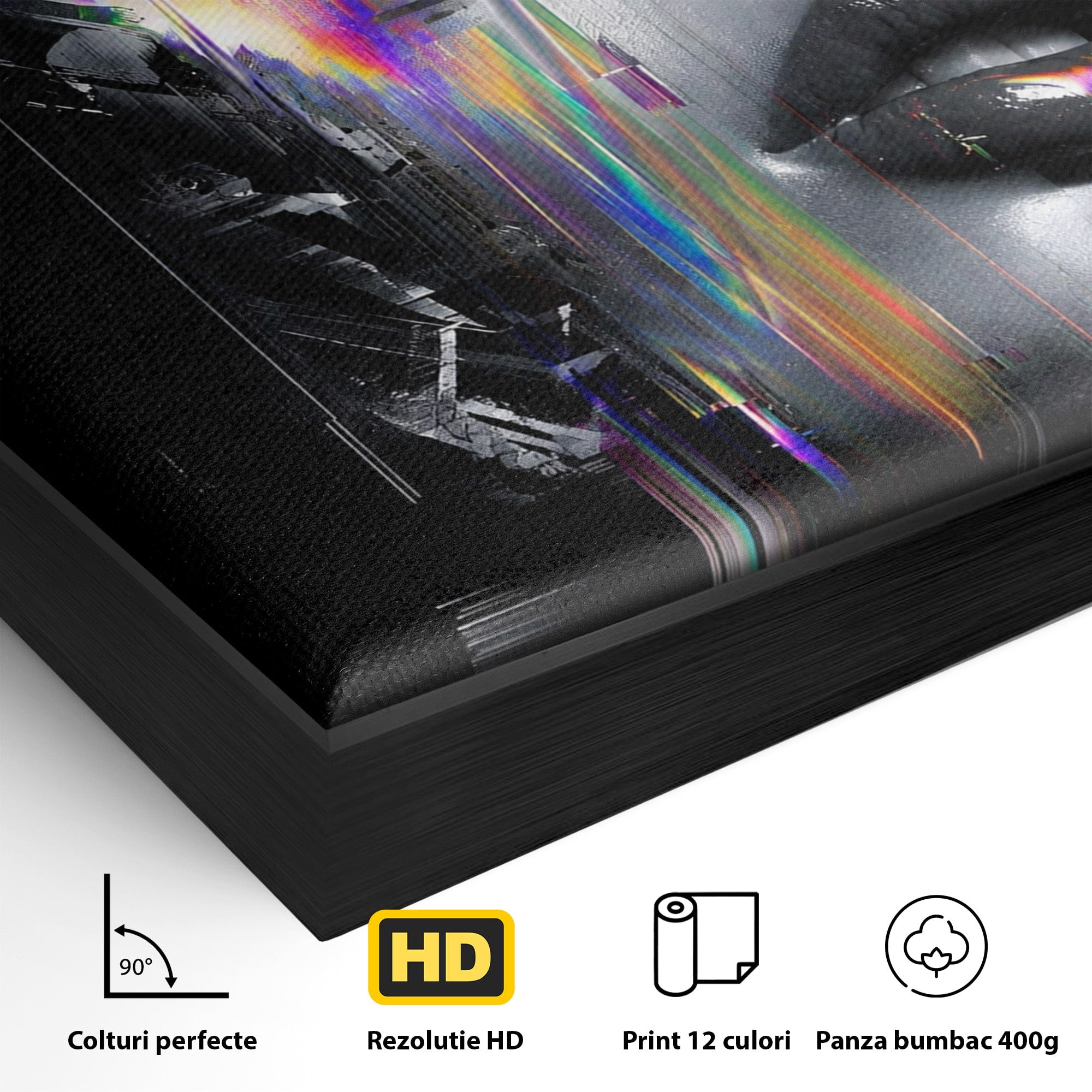 Tablou Canvas Premium LuxCanva® G1280, Chip Cybernetic, Portret, Cyberpunk, Abstract, Futurist, Dormitor, Culori Vibrante