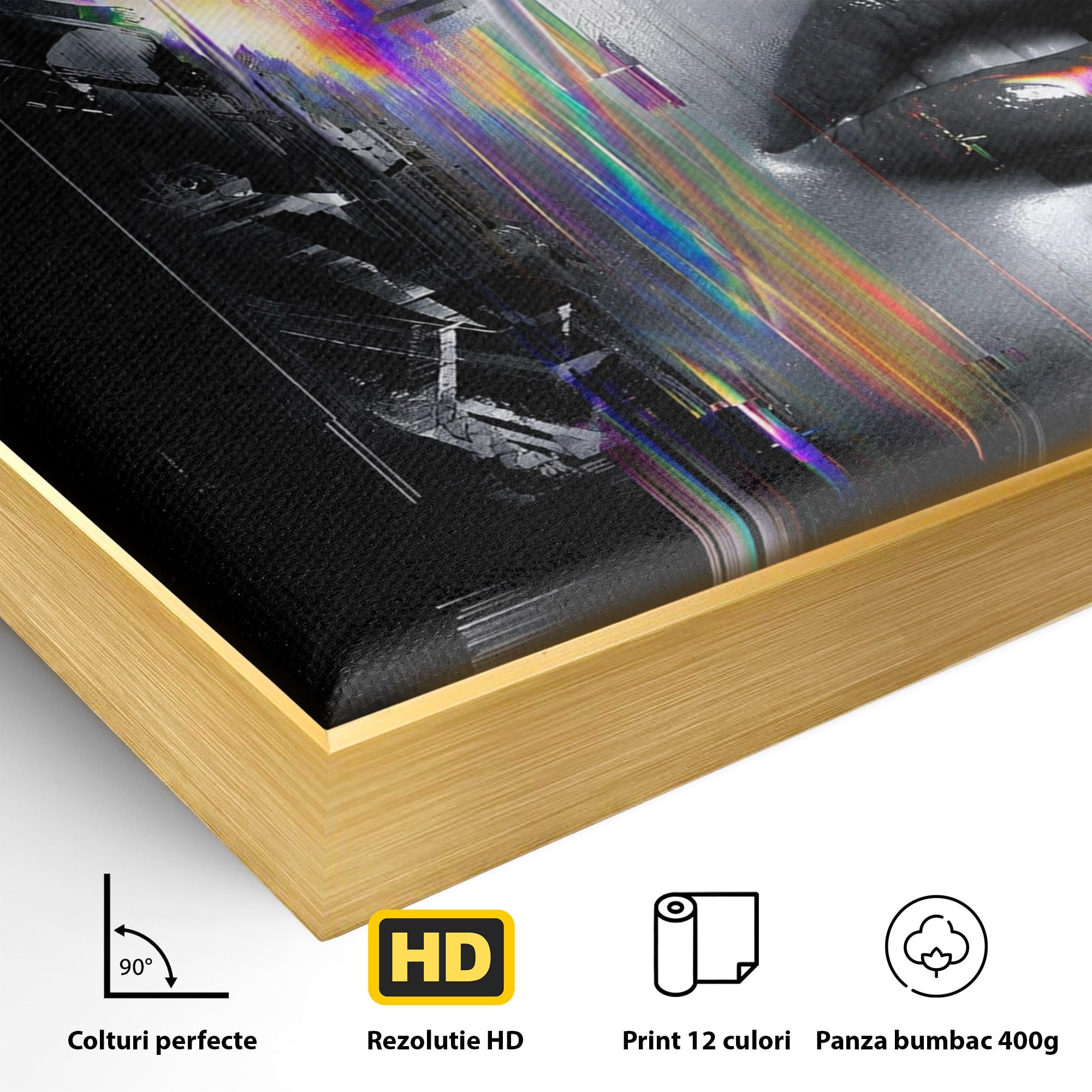 Tablou Canvas Premium LuxCanva® G1280, Chip Cybernetic, Portret, Cyberpunk, Abstract, Futurist, Dormitor, Culori Vibrante