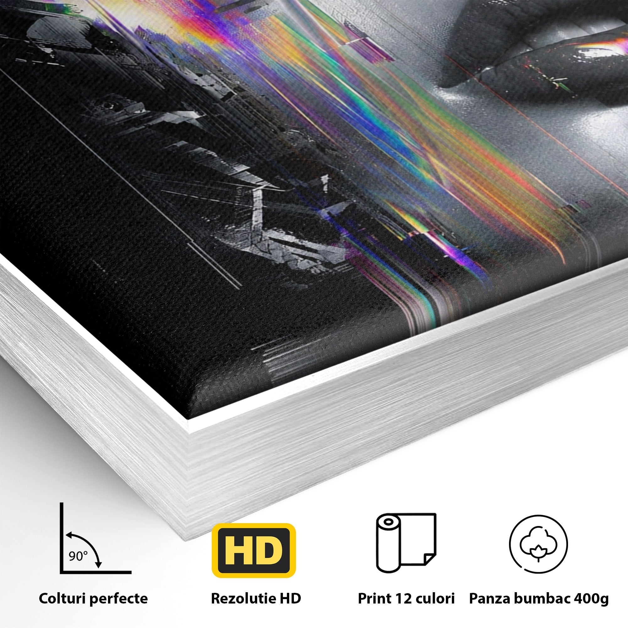 Tablou Canvas Premium LuxCanva® G1280, Chip Cybernetic, Portret, Cyberpunk, Abstract, Futurist, Dormitor, Culori Vibrante
