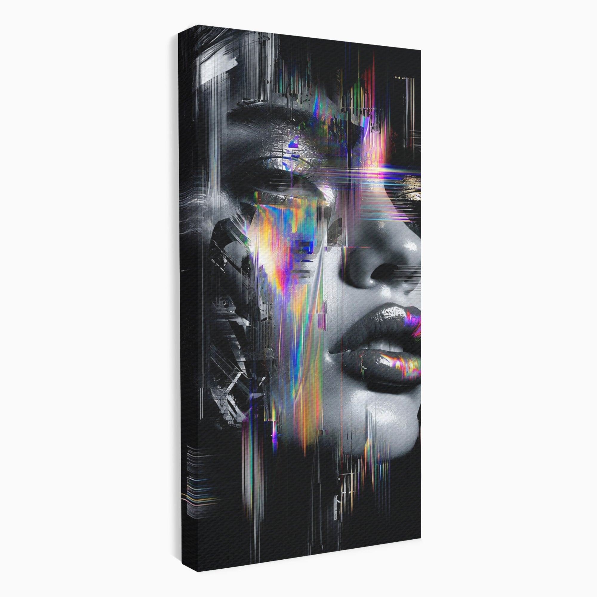 Tablou Canvas Premium LuxCanva® G1280, Chip Cybernetic, Portret, Cyberpunk, Abstract, Futurist, Dormitor, Culori Vibrante