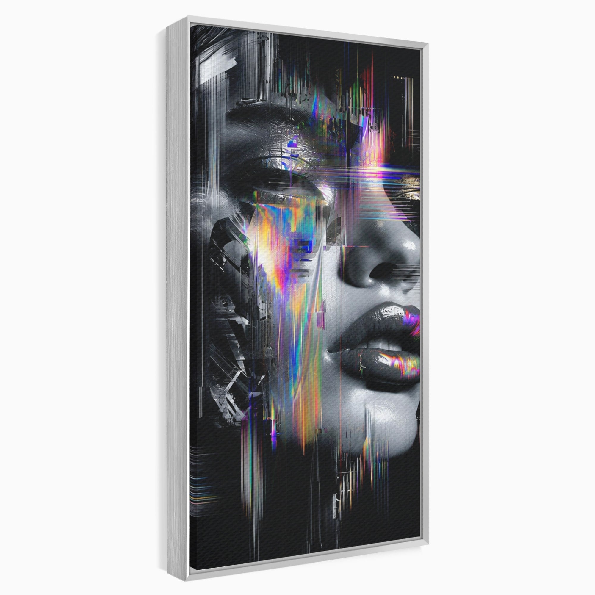 Tablou Canvas Premium LuxCanva® G1280, Chip Cybernetic, Portret, Cyberpunk, Abstract, Futurist, Dormitor, Culori Vibrante