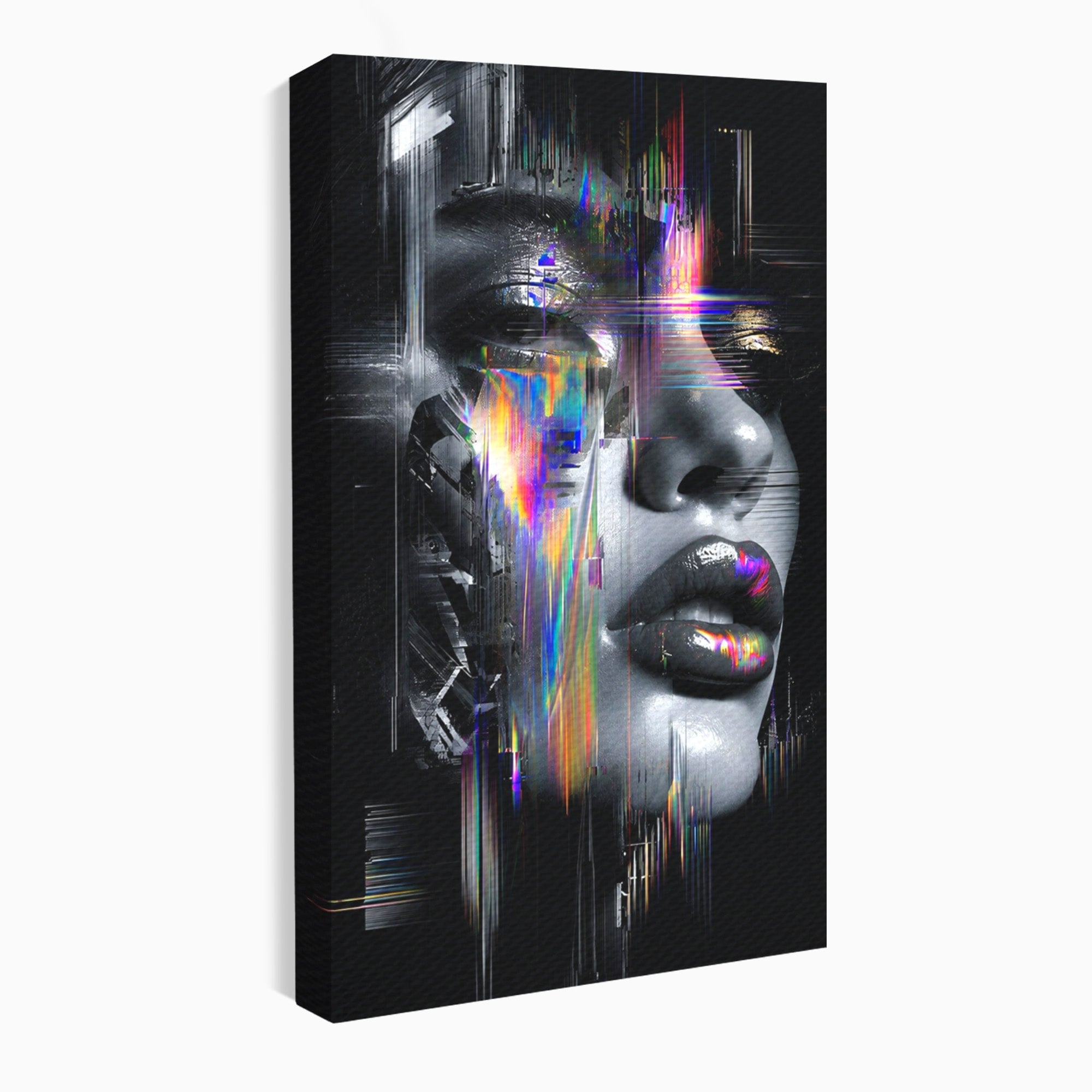 Tablou Canvas Premium LuxCanva® G1280, Chip Cybernetic, Portret, Cyberpunk, Abstract, Futurist, Dormitor, Culori Vibrante