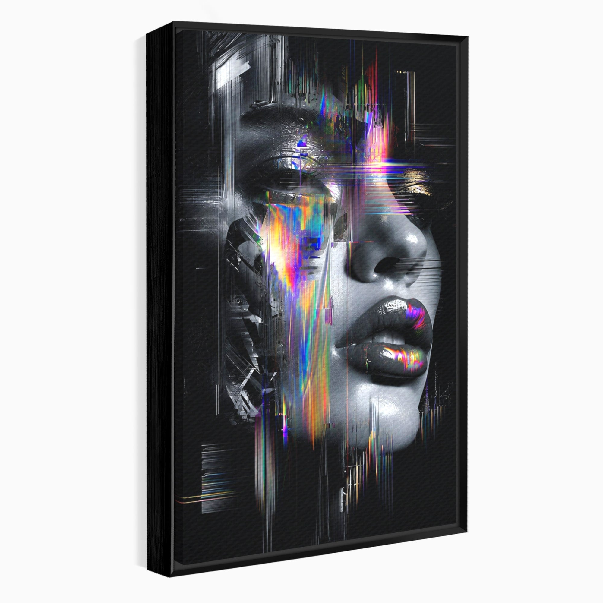 Tablou Canvas Premium LuxCanva® G1280, Chip Cybernetic, Portret, Cyberpunk, Abstract, Futurist, Dormitor, Culori Vibrante