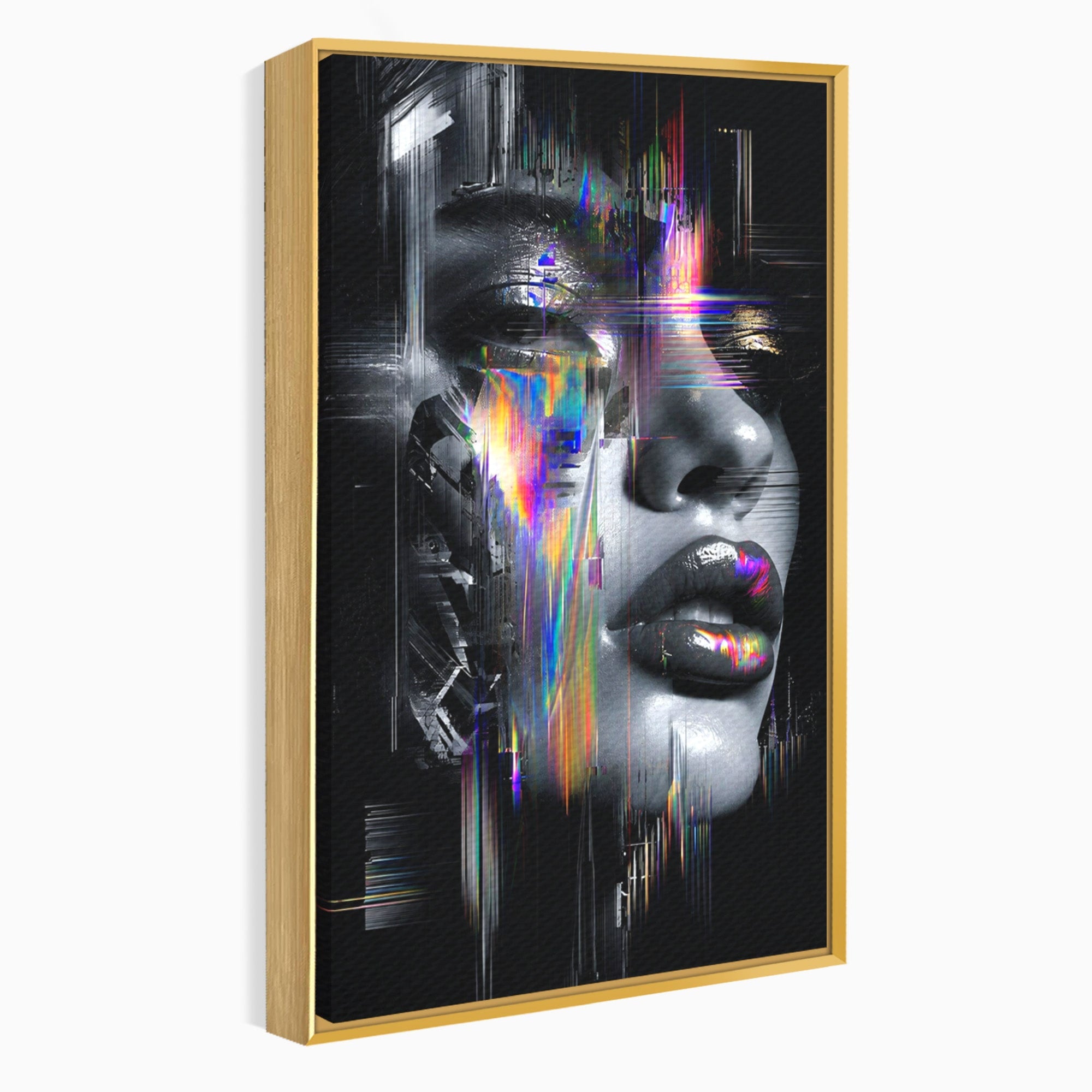 Tablou Canvas Premium LuxCanva® G1280, Chip Cybernetic, Portret, Cyberpunk, Abstract, Futurist, Dormitor, Culori Vibrante