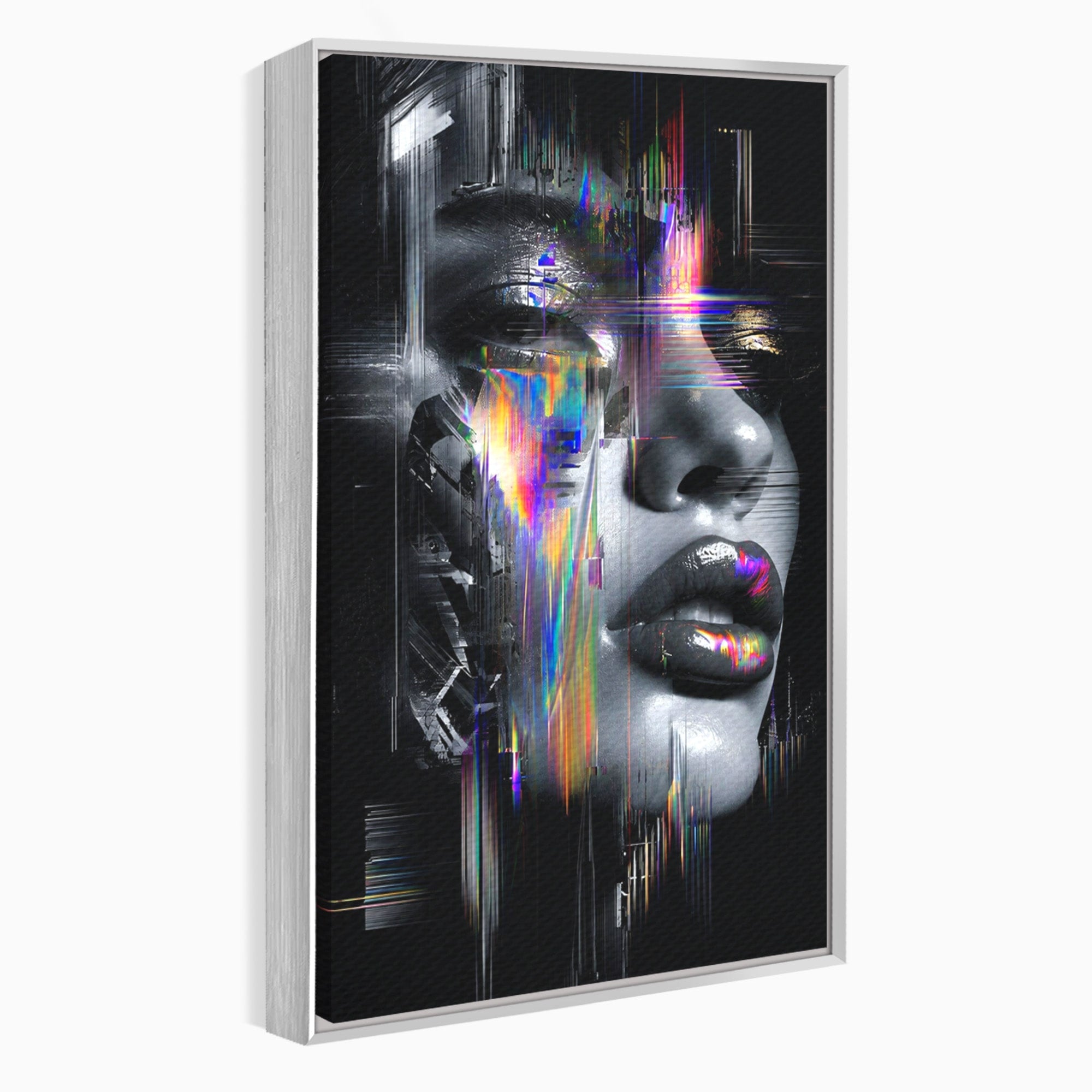 Tablou Canvas Premium LuxCanva® G1280, Chip Cybernetic, Portret, Cyberpunk, Abstract, Futurist, Dormitor, Culori Vibrante