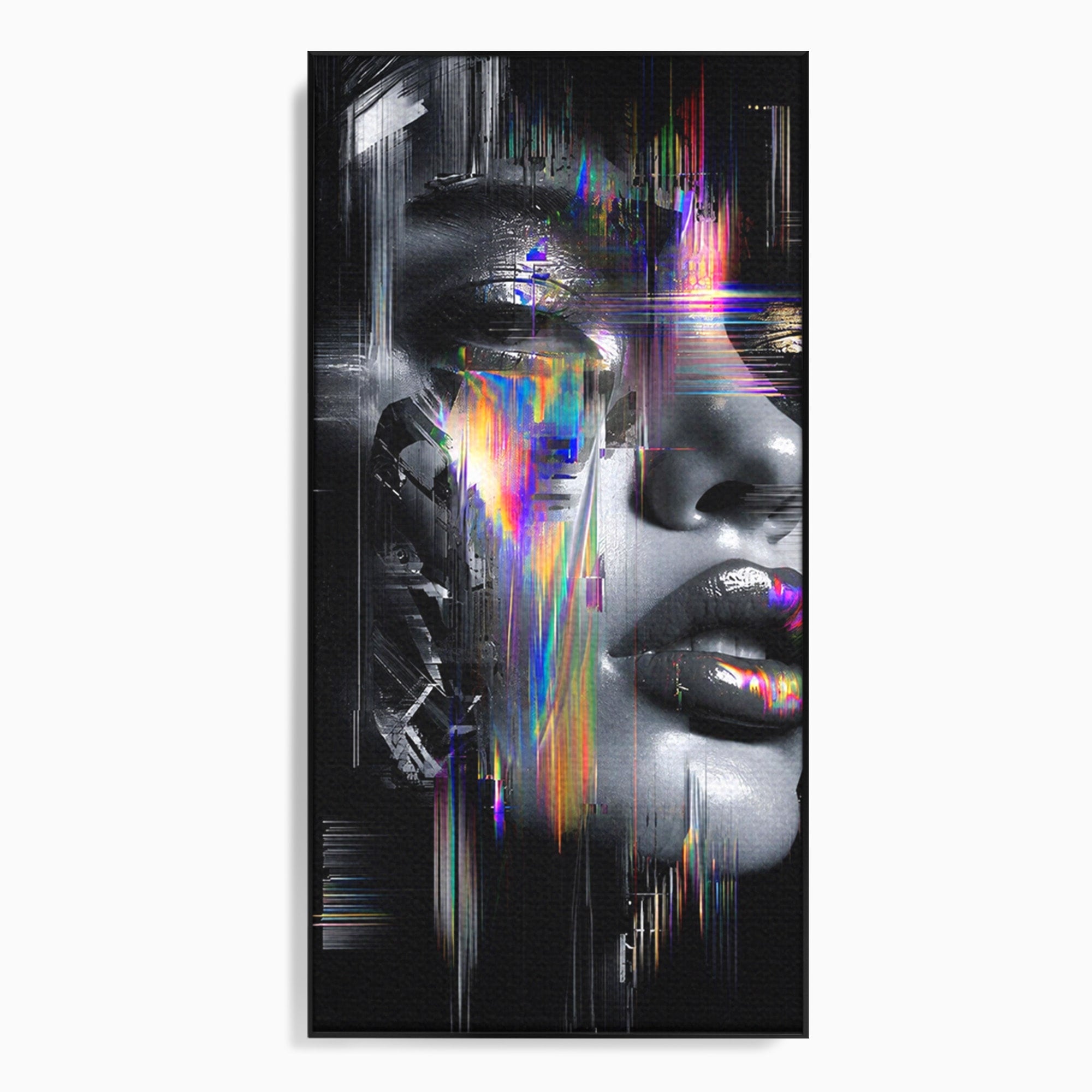 Tablou Canvas Premium LuxCanva® G1280, Chip Cybernetic, Portret, Cyberpunk, Abstract, Futurist, Dormitor, Culori Vibrante