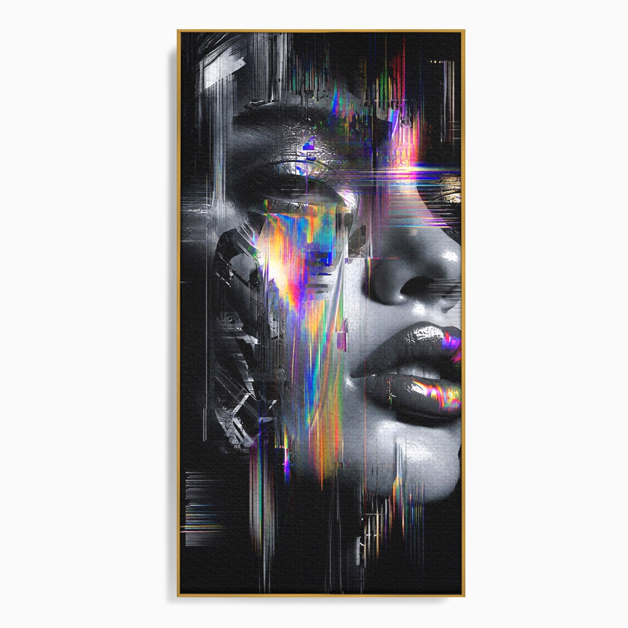 Tablou Canvas Premium LuxCanva® G1280, Chip Cybernetic, Portret, Cyberpunk, Abstract, Futurist, Dormitor, Culori Vibrante