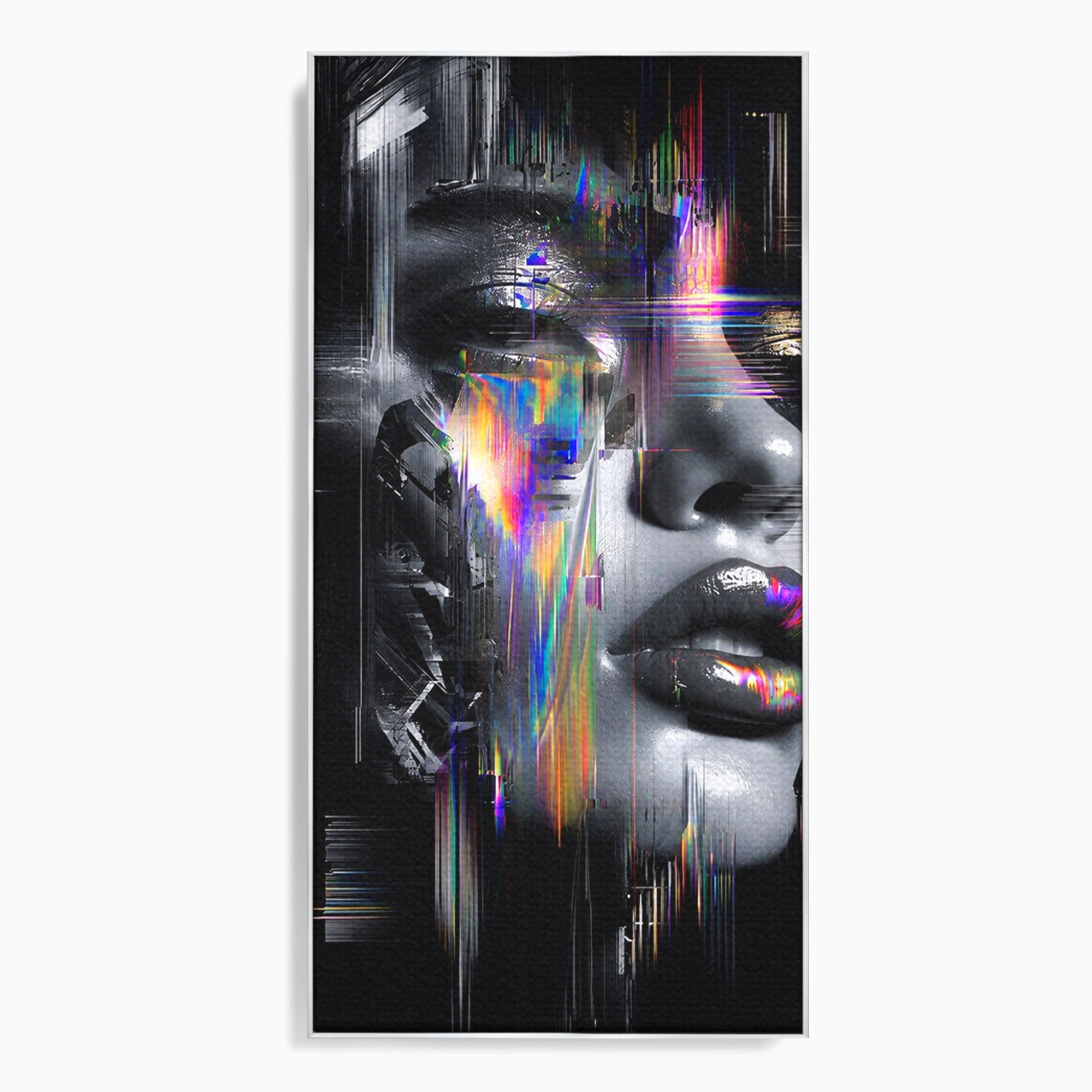Tablou Canvas Premium LuxCanva® G1280, Chip Cybernetic, Portret, Cyberpunk, Abstract, Futurist, Dormitor, Culori Vibrante