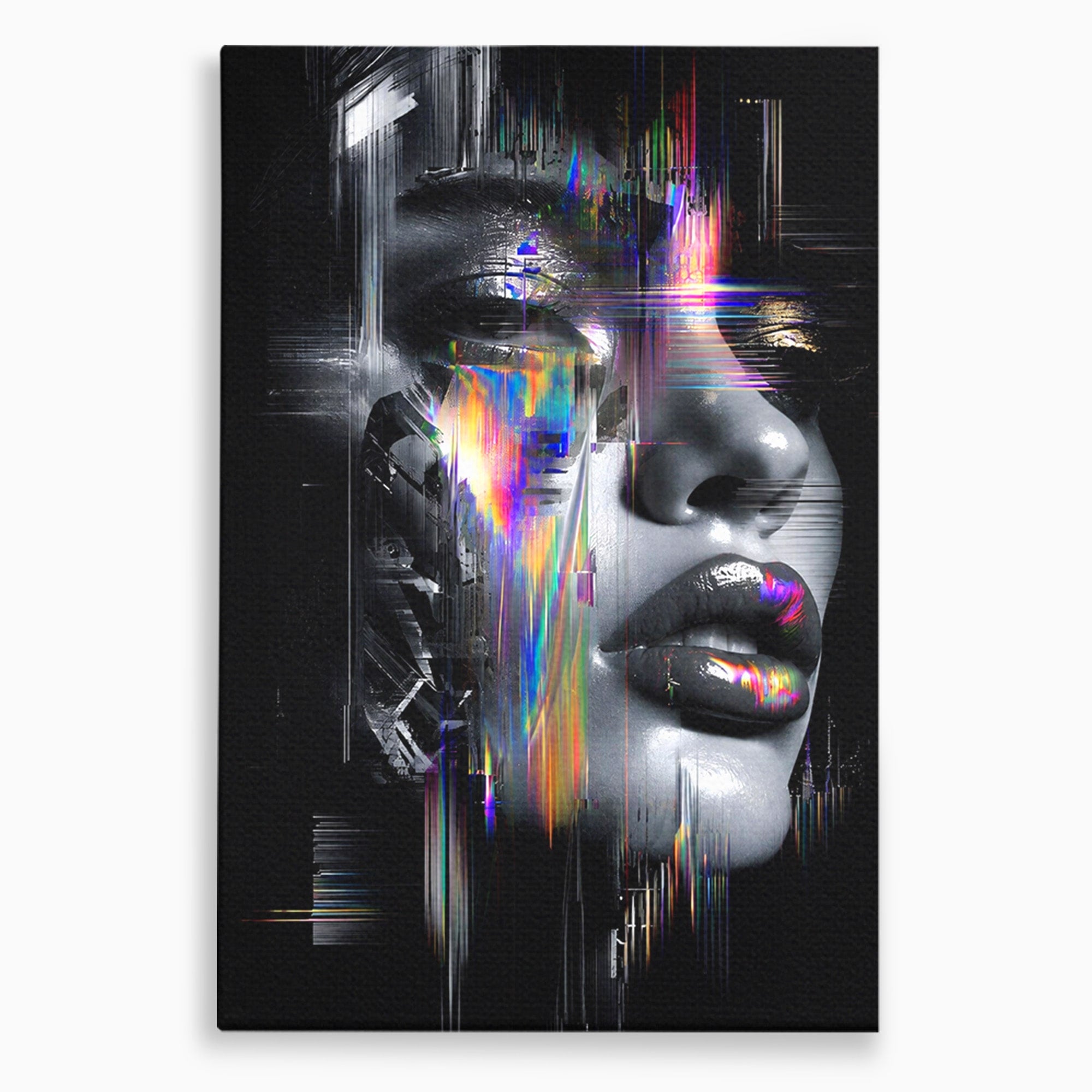 Tablou Canvas Premium LuxCanva® G1280, Chip Cybernetic, Portret, Cyberpunk, Abstract, Futurist, Dormitor, Culori Vibrante