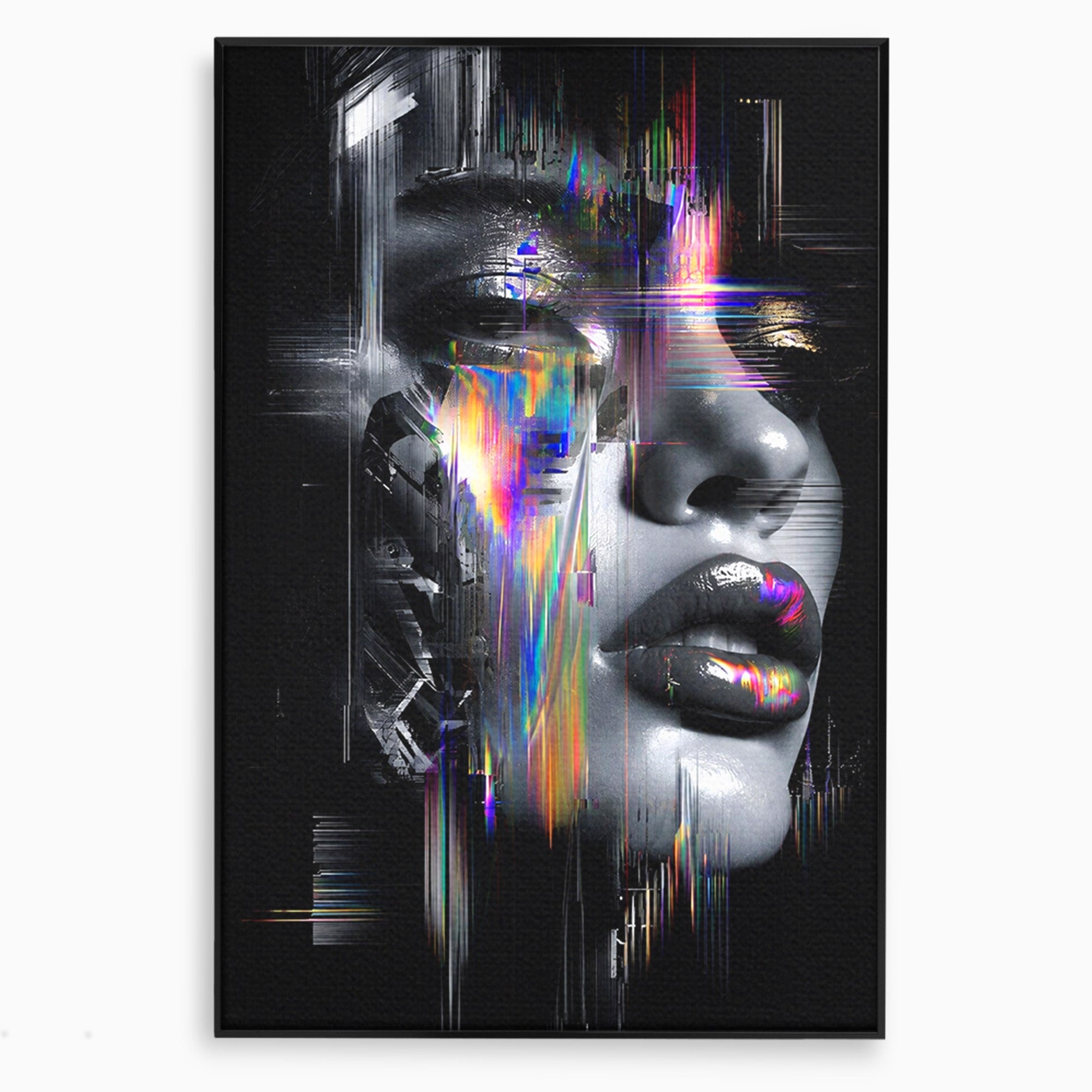 Tablou Canvas Premium LuxCanva® G1280, Chip Cybernetic, Portret, Cyberpunk, Abstract, Futurist, Dormitor, Culori Vibrante