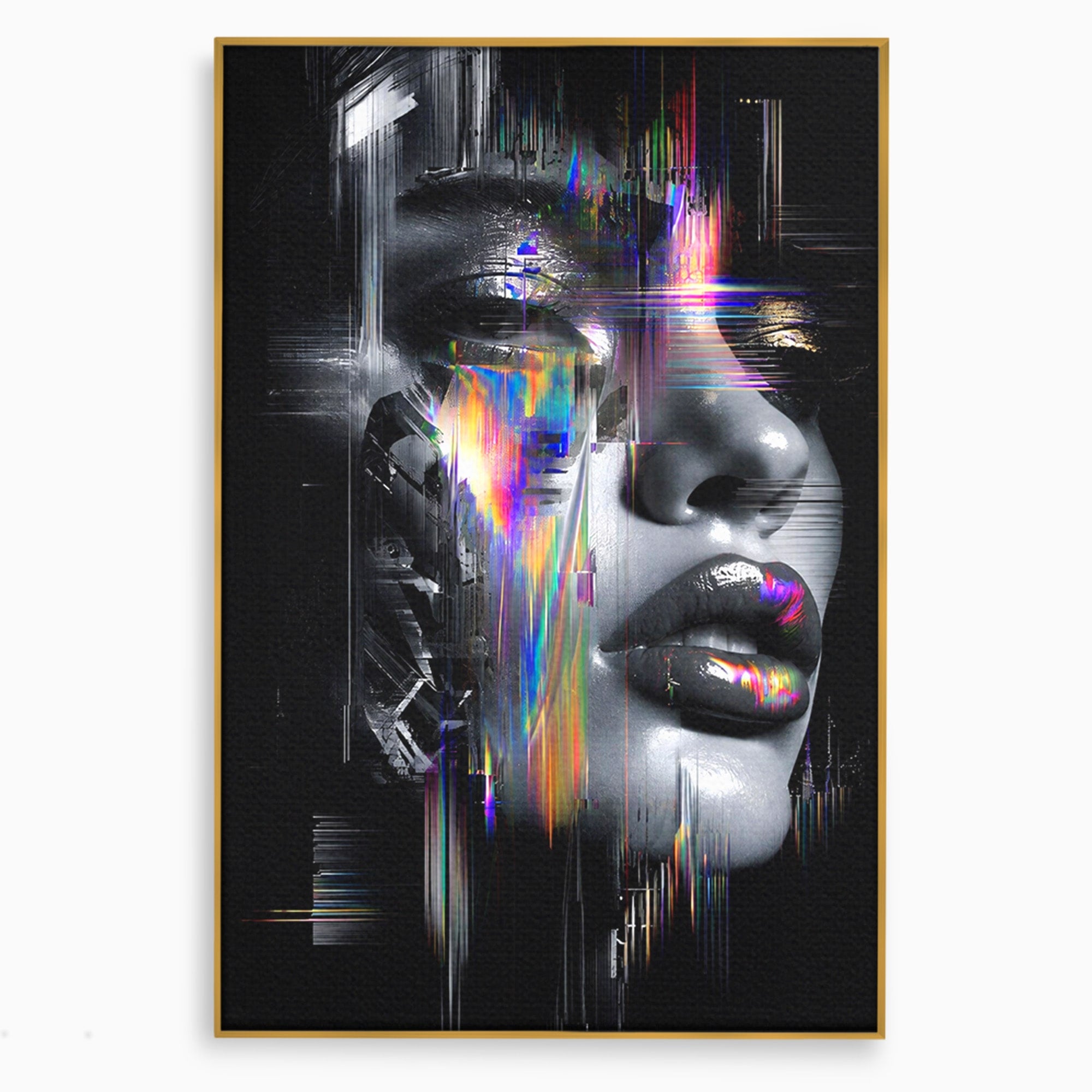 Tablou Canvas Premium LuxCanva® G1280, Chip Cybernetic, Portret, Cyberpunk, Abstract, Futurist, Dormitor, Culori Vibrante