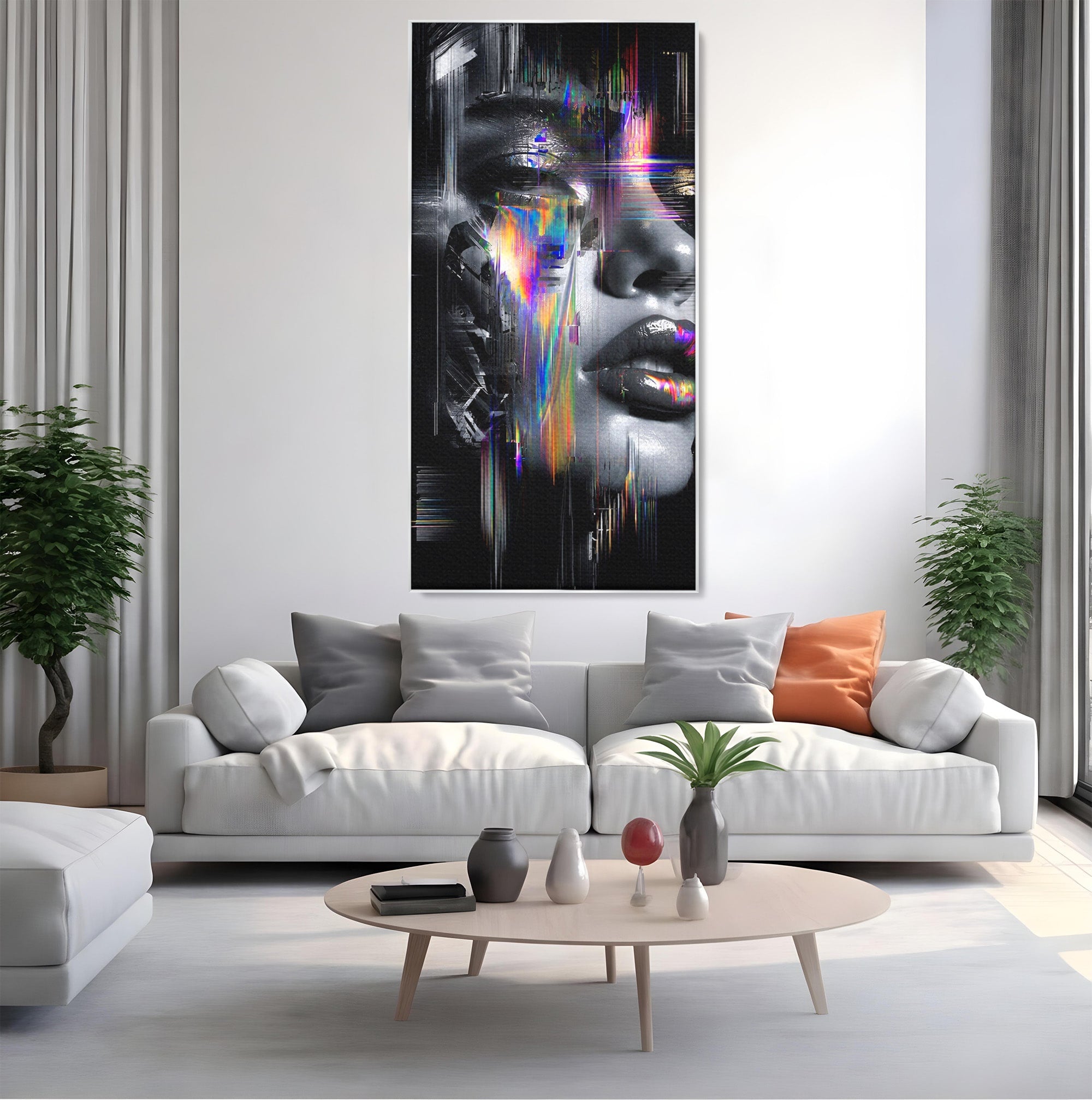 Tablou Canvas Premium LuxCanva® G1280, Chip Cybernetic, Portret, Cyberpunk, Abstract, Futurist, Dormitor, Culori Vibrante