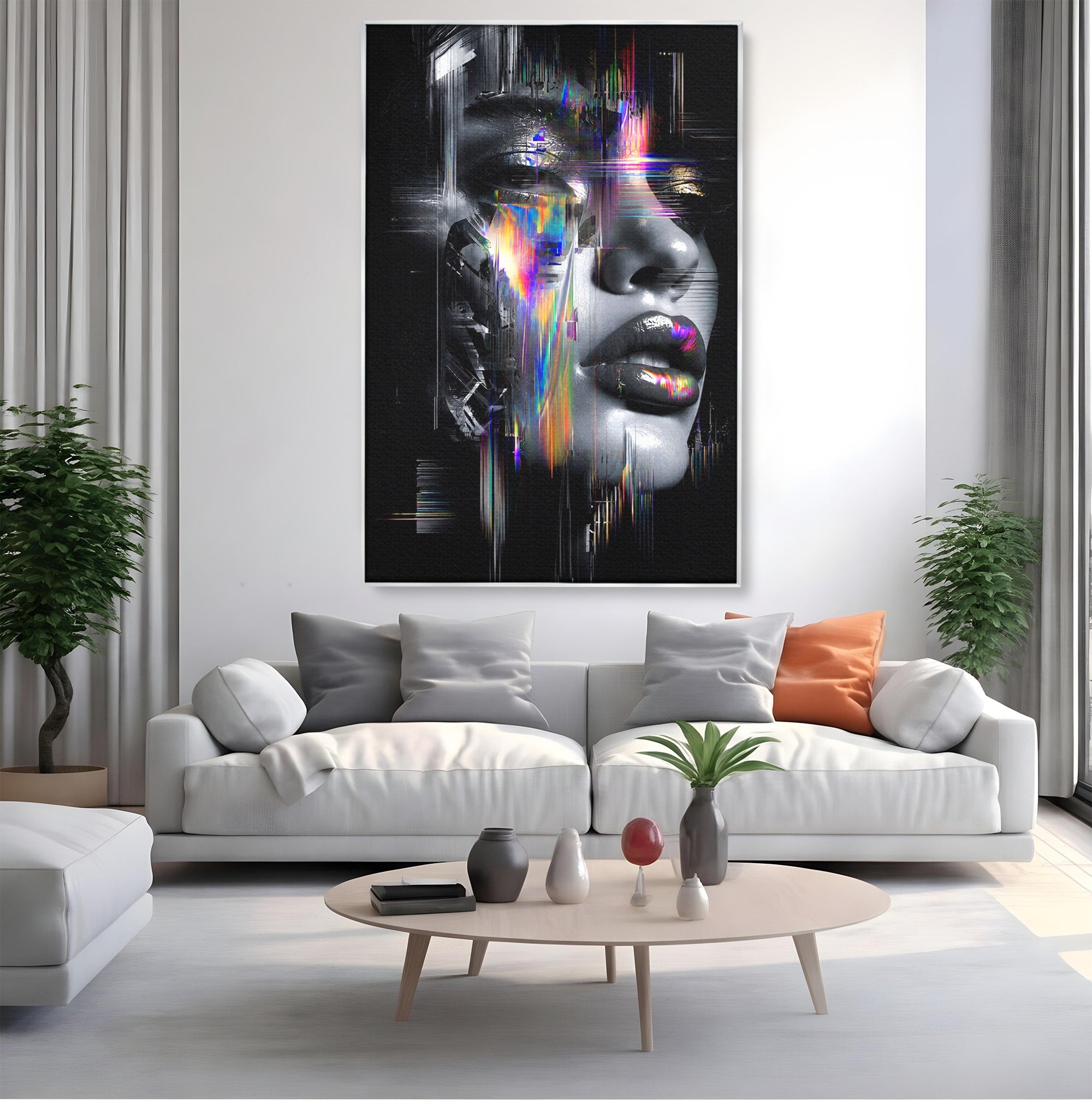 Tablou Canvas Premium LuxCanva® G1280, Chip Cybernetic, Portret, Cyberpunk, Abstract, Futurist, Dormitor, Culori Vibrante