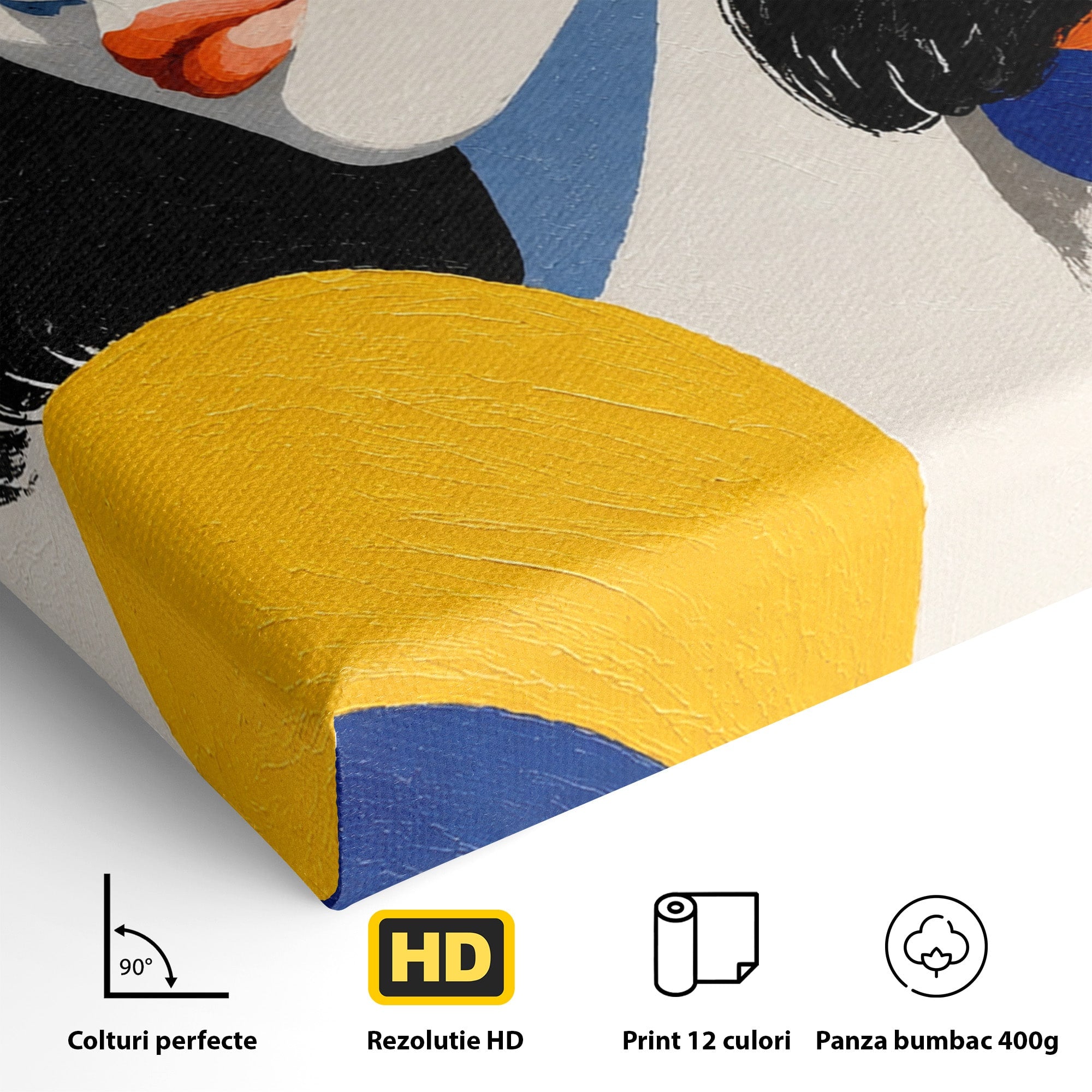 Tablou Canvas Premium LuxCanva® G1281, Portret Femeie Cu Esarfa, Portret, Femeie, Esarfa, Moda, Living, Culori Vibrante