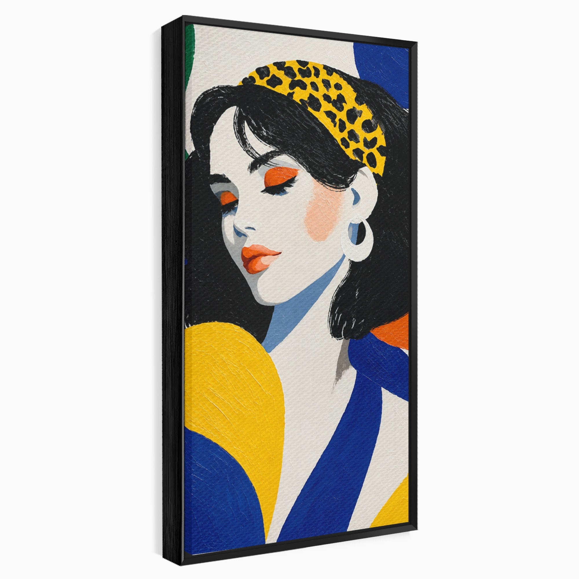 Tablou Canvas Premium LuxCanva® G1281, Portret Femeie Cu Esarfa, Portret, Femeie, Esarfa, Moda, Living, Culori Vibrante