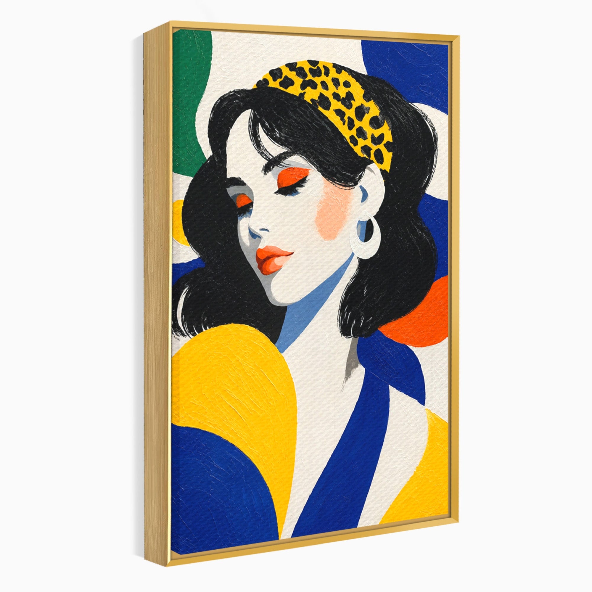 Tablou Canvas Premium LuxCanva® G1281, Portret Femeie Cu Esarfa, Portret, Femeie, Esarfa, Moda, Living, Culori Vibrante