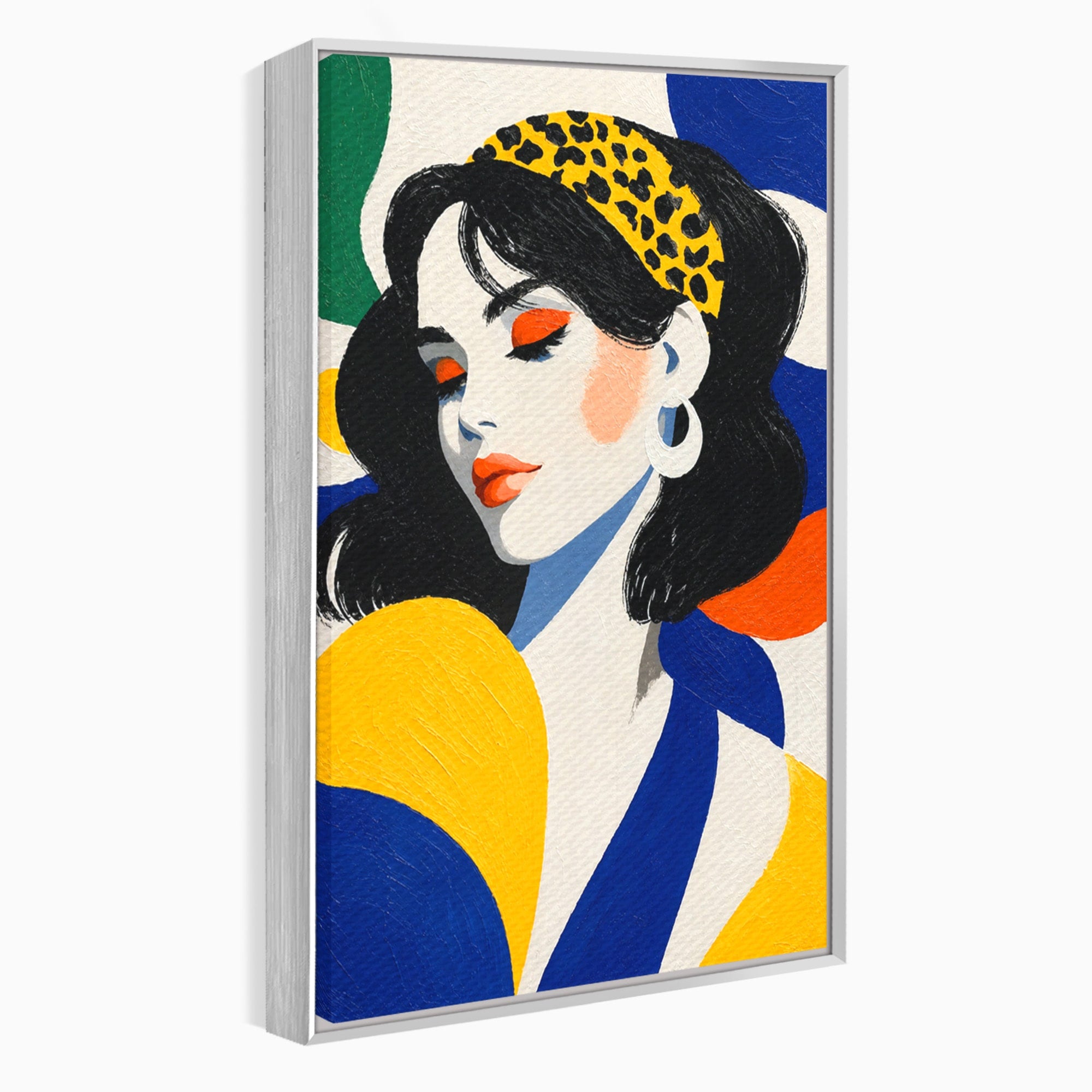 Tablou Canvas Premium LuxCanva® G1281, Portret Femeie Cu Esarfa, Portret, Femeie, Esarfa, Moda, Living, Culori Vibrante